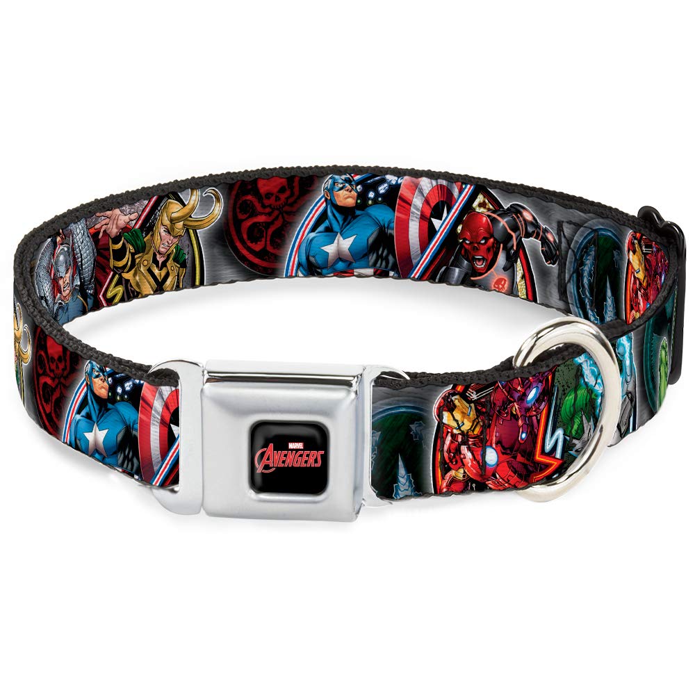 Buckle-Down DC-WAV036-WL AVD Marvel Avengers Dog Collar, WIDE-Large/18-32