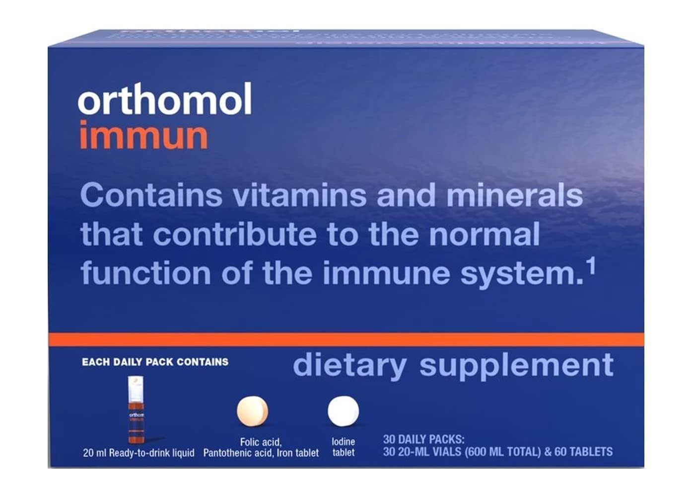 OrthomolImmun Vial, Immune Support Supplement,Capsule 30-Day Supply, Vitamins A, B, C, D, E, Zinc, Iodine