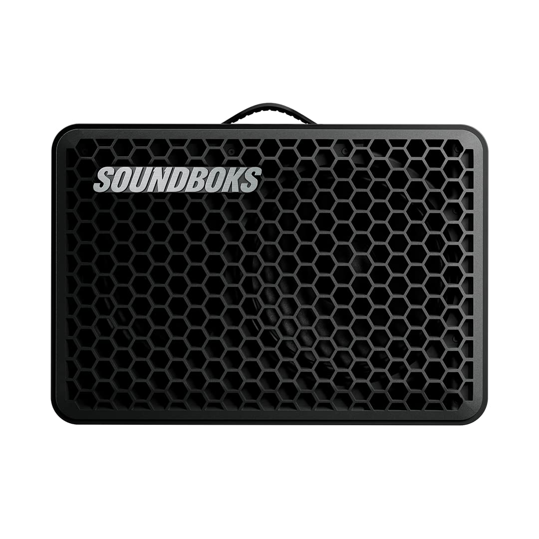 SOUNDBOKS Go – Portable Bluetooth Speaker – Compact Performance Speaker for On The Go – 3rd Generation Battery – Splashproof and Shockproof – 40 Hour Runtime – 121dB (Black)​