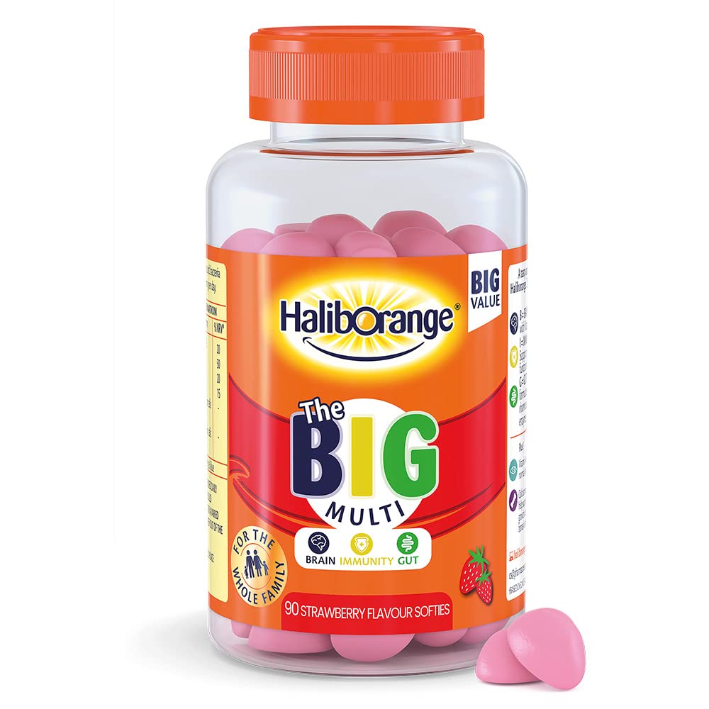 HaliborangeBig Multivitamin | Vitamin A | Vitamin D | Calcium | Strawberry | 90