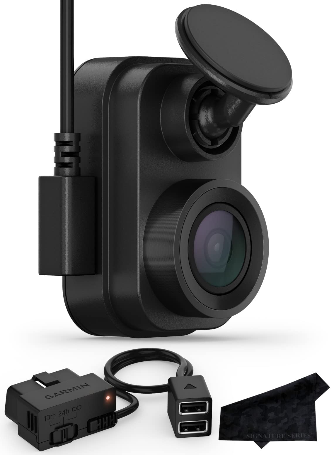 Garmin Dash Cam Mini 2, 1080p, Monitor Your Vehicle with Signature Series Constant Power Bundle