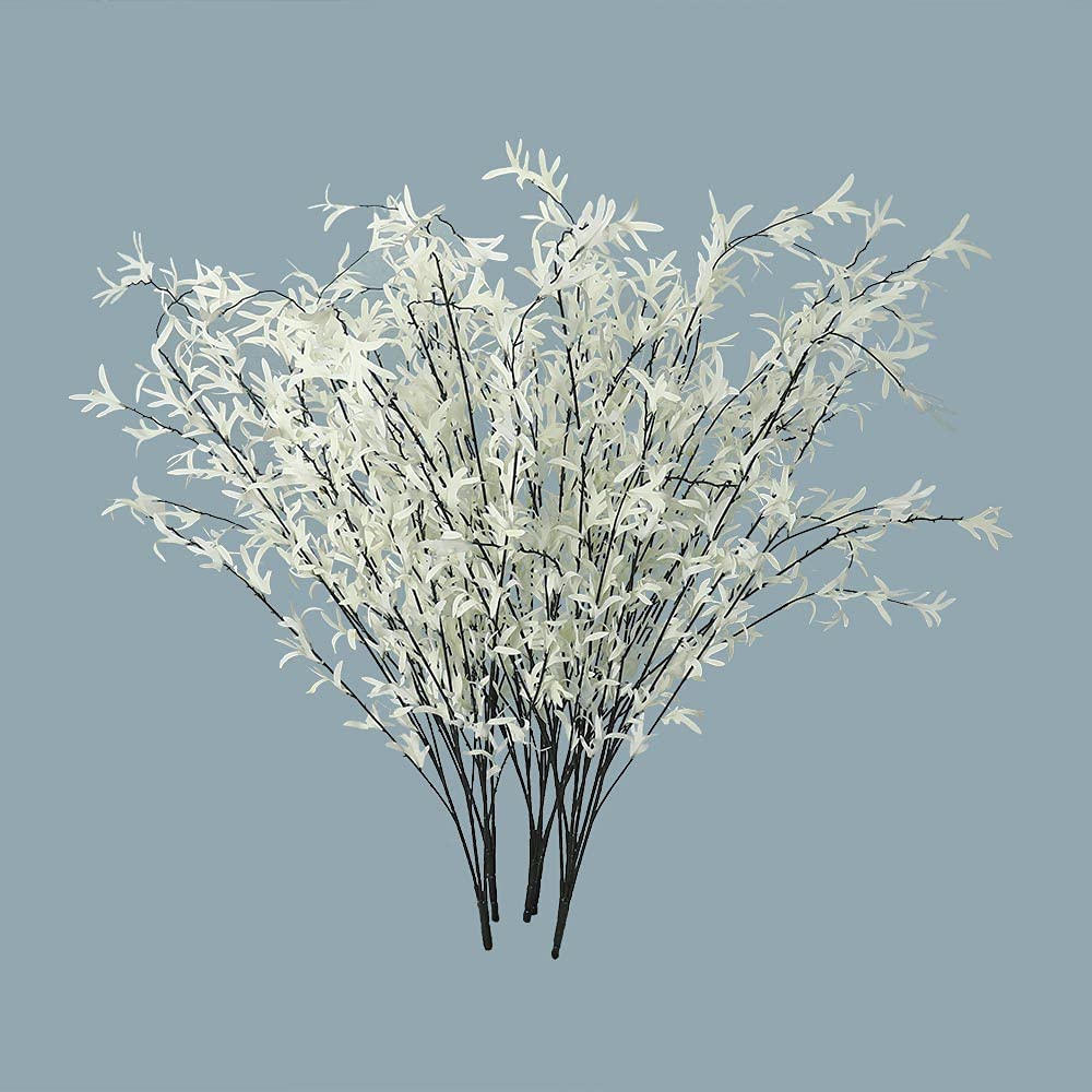 YATAI White Twigs Leaves Artificial Flowers For Decoration - Anniversary Flower Bouquet Plants Leaf For Home Indoor - Artificial Flowers For Balcony Background Decoration Items Holiday Ornament (6)