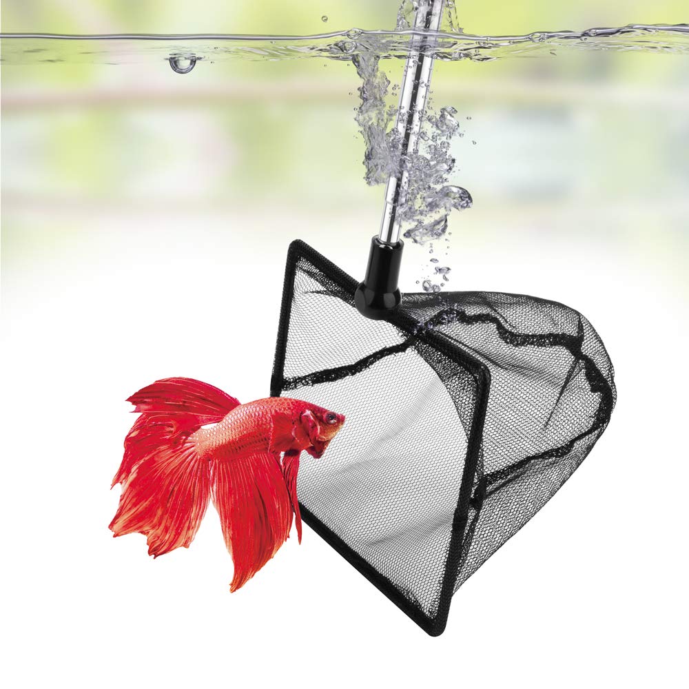 5 Inch Aquarium Fish Net for Betta Fish Tank Nano Nylon Net with Extendable Handle 10-25 Inch, 1 Yr Warranty