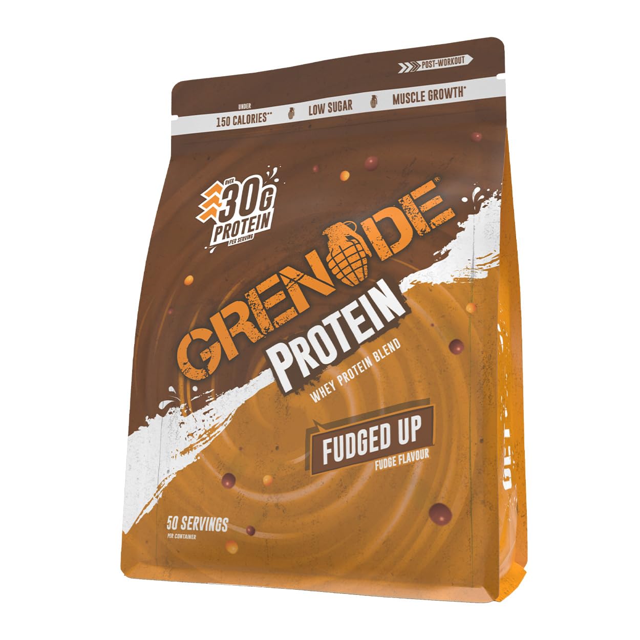 Grenade Whey Blend High Protein Powder, Low Sugar with 30g Protein per Serving, (50 Servings) - Fudged Up, 2 kg (Pack of 1)