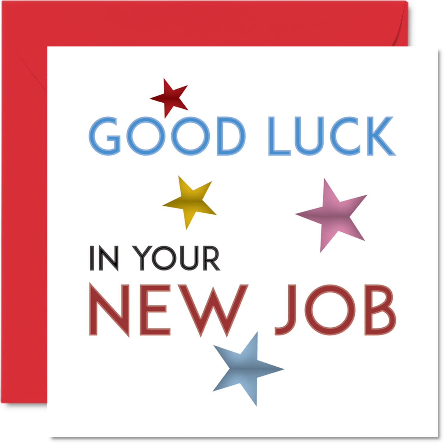 Stuff4Leaving Cards for Colleagues Women Men - Good Luck New Job - Sorry Your Leaving Good Luck In Your New Job Card, 145mm x 145mm Greeting Cards, Funny Leaving Gifts Congratulations Card