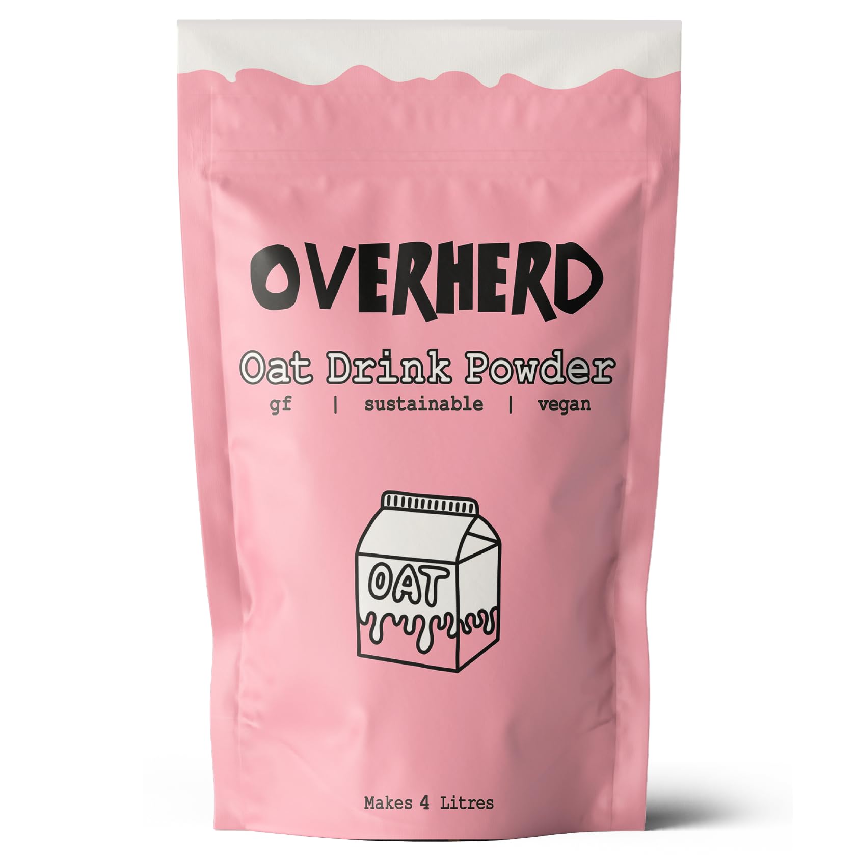 Overherd Powdered Oat Milk (4L), Vegan Coffee Creamer for Tea & Coffee, Gluten-Free & Dairy Free Milk, Ideal for Travel, Festivals, Camping