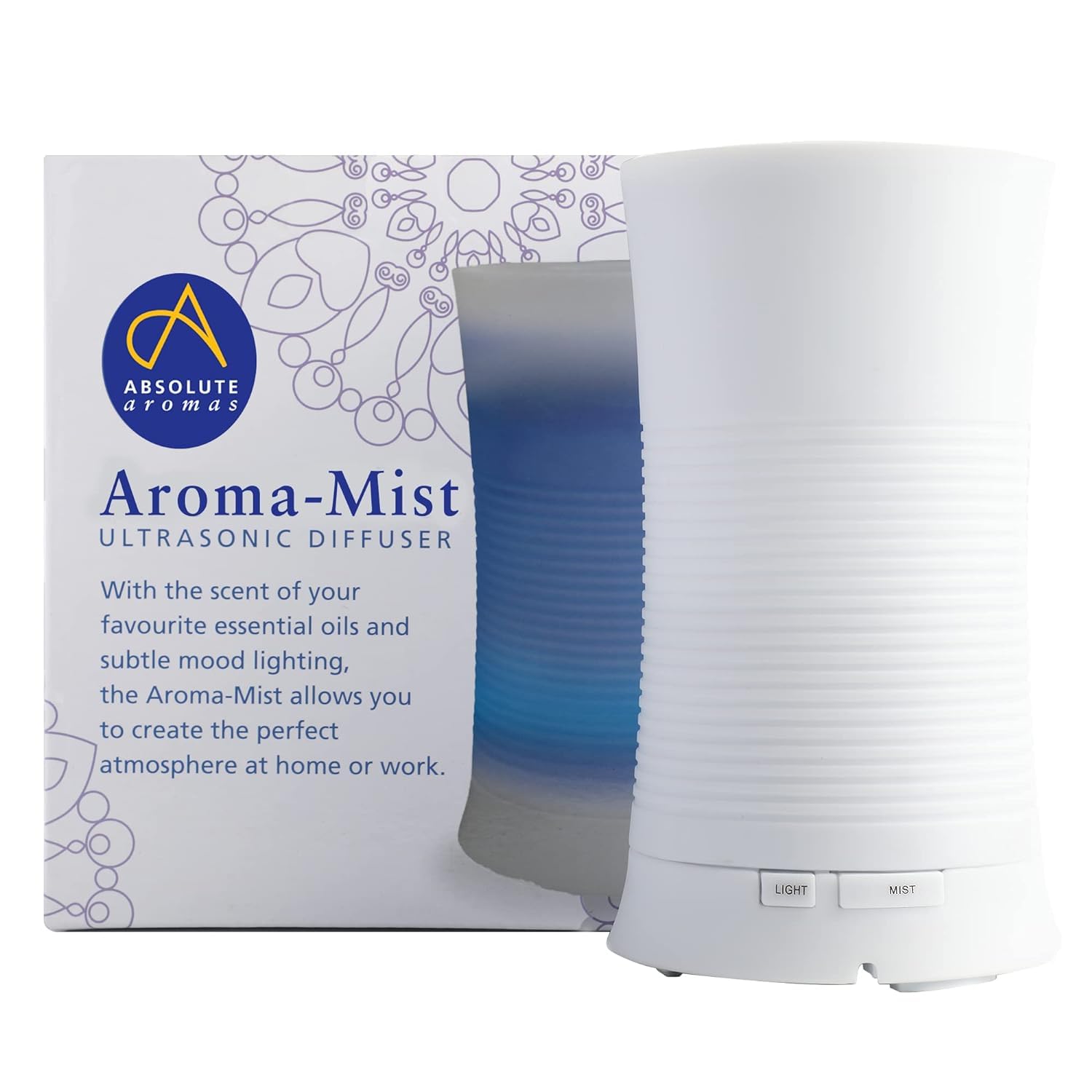 Absolute Aromas Ultrasonic Essential Oil Diffuser Humidifier Vaporizer Air 100% Natural Home Fragrance | Promotes Relaxation | Luxury Aromatherapy Experience for Office/Home/Bedroom (Mist)