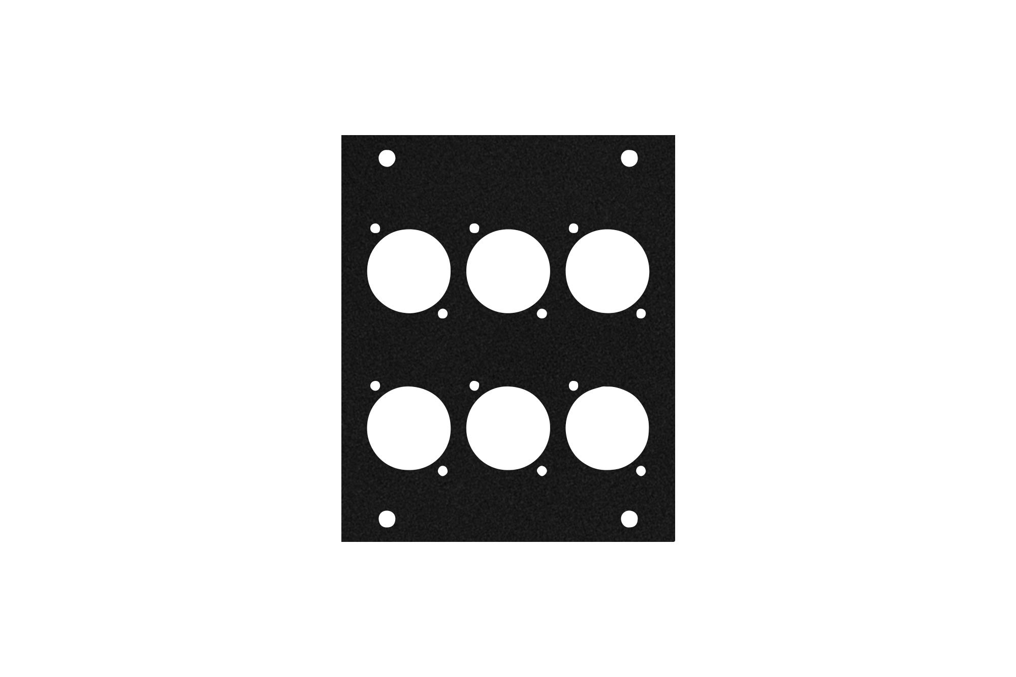 Elite CoreACE-PNL100-6D Black Metal Panel for Half Stage Pocket with 6 D-Series Punch-Outs