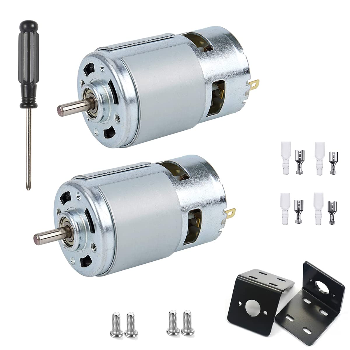 775 DC Motor, 12V-24V 3500-9000 RPM Mini Electric Motor, Double Ball Bearing Large Torque High Power Motor for DIY Parts (3500-9000RPM, 2)