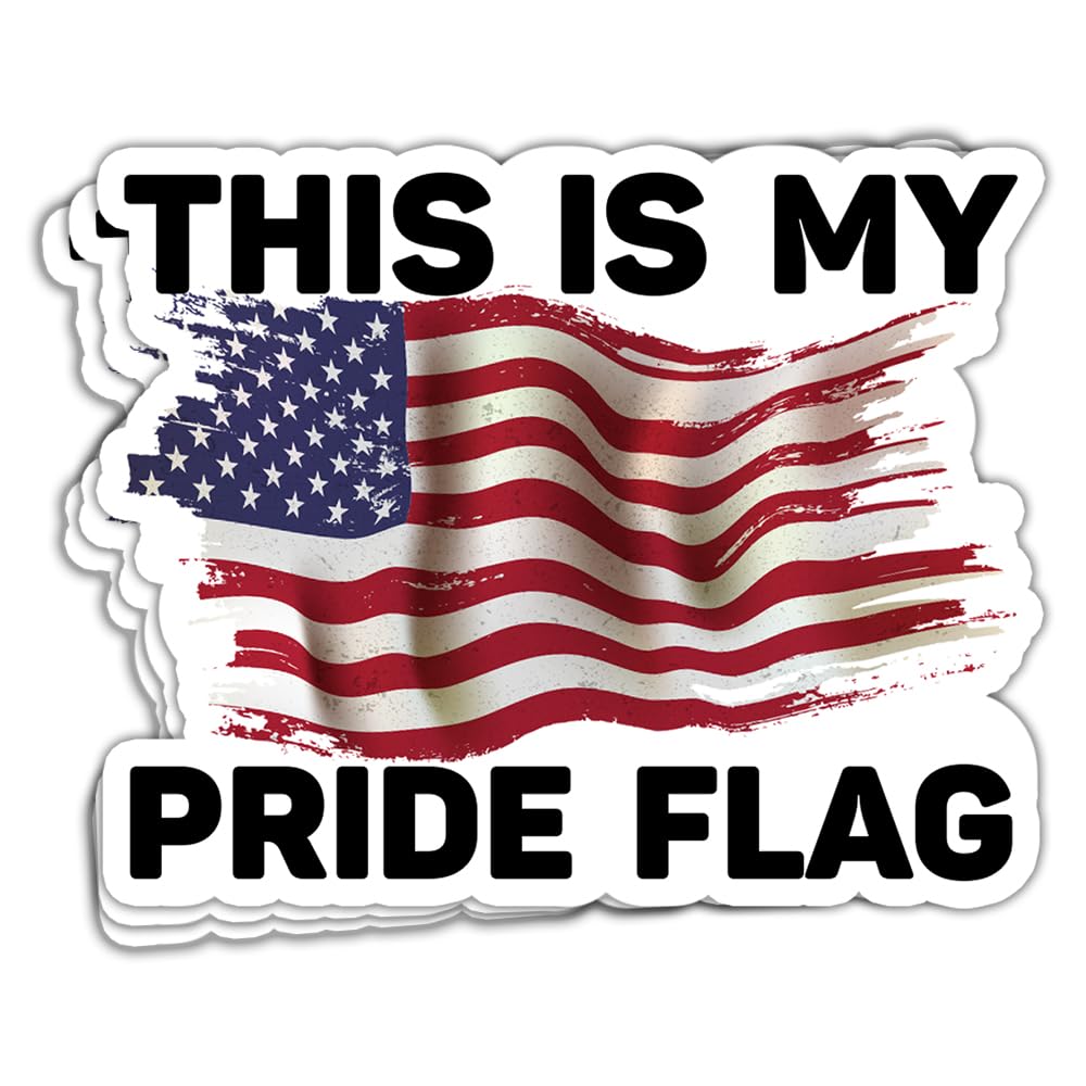 HOSALAHOSALA (3Pcs/Pack) This is My Pride Flag Sticker Patriotic Patriot Sticker Distressed American Flag Sticker Independence Day 4th of July Sticker USA July 4th Gift Decoration Helmet Bumper- 3"x4"