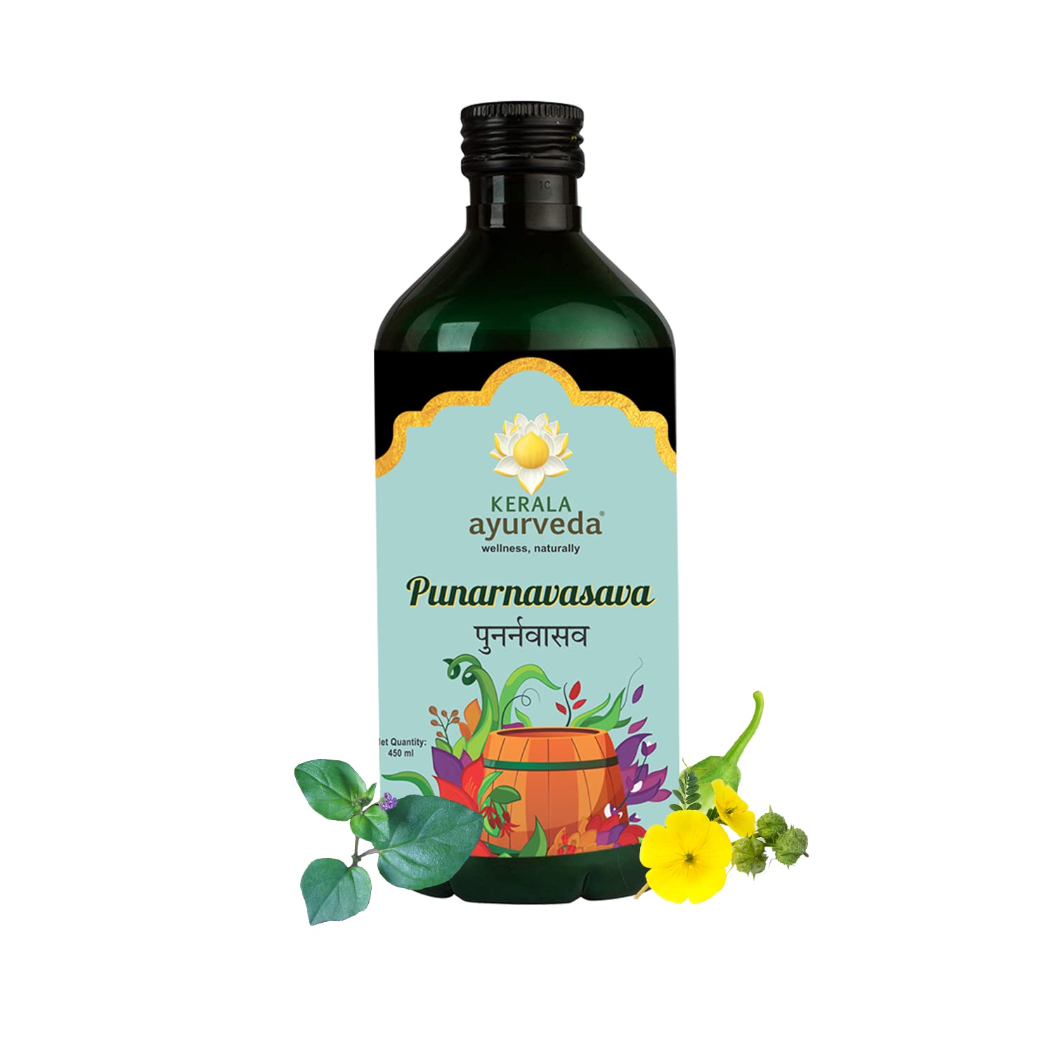 Kerala Ayurveda Punarnavasava 450ml | Ayurveda Tonic for Healthy Urinary System | Kidney Detox | Herbal Diuretic| 100% Ayurvedic | With Punarnava, Gokshura, Patola, Kantakari, Vasa, Dhataki etc