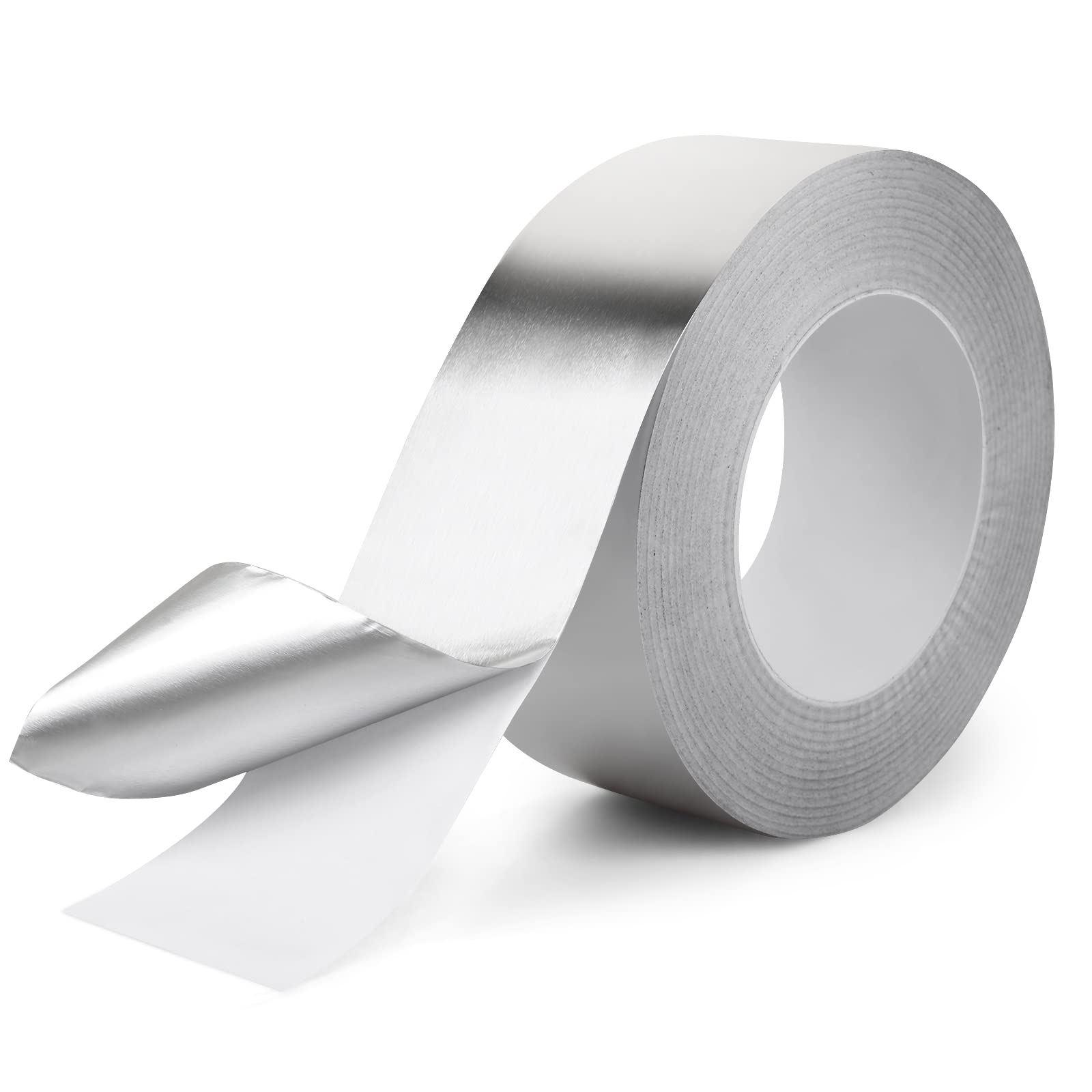 Romeda Aluminum Tape, 2 inch x 164 Feet Foil Tape (3.9 mil), Insulation Adhesive Metal Tape, High Temperature Heavy Duty HVAC Tape, Silver Tape Aluminum Foil Tape for Ductwork