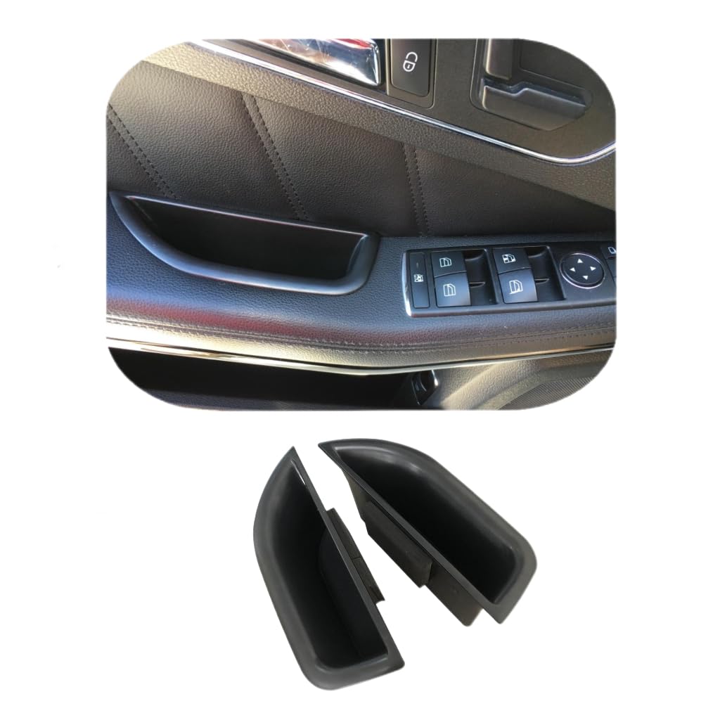 Vesul Black Front Row Door Side Storage Box Handle Armrest Phone Container Fits on Mercedes Benz E Class E350 E400 E500 E63 AMG W212 2010 2011 2012 2013 2014 2015