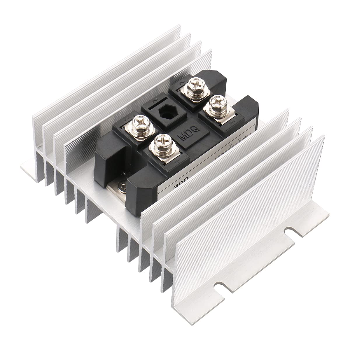 Baomain Bridge Rectifier MDQ-100A 100A 1600V Diode Module with Heat Sinks Aluminum