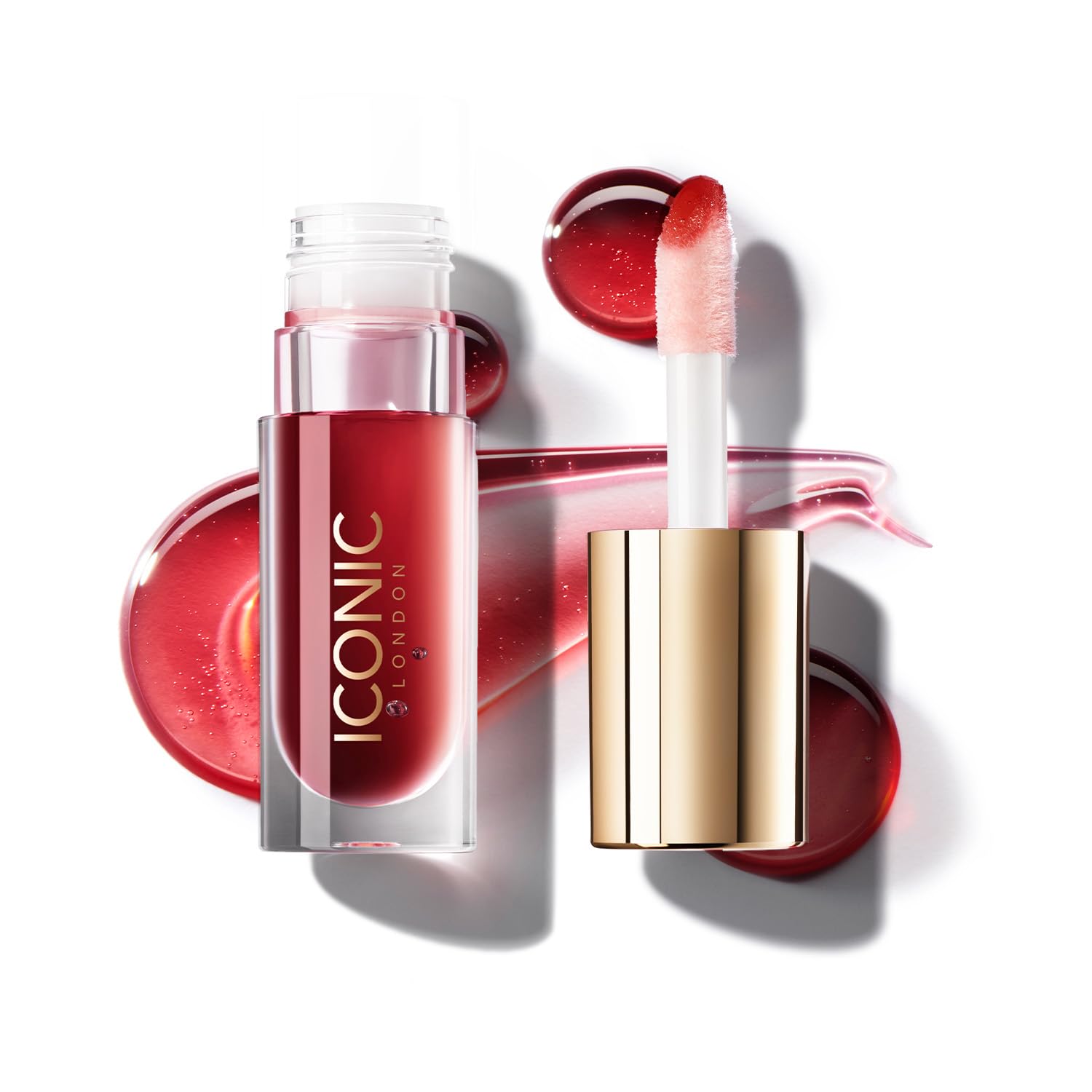 ICONIC LONDON Lustre Lip Oil | Non Sticky, Moisturizing and High Shine Lip Oil, Containing Vitamin C and Hyaluronic Acid, Cruelty Free, Vegan Makeup, 0.2 Fl Oz