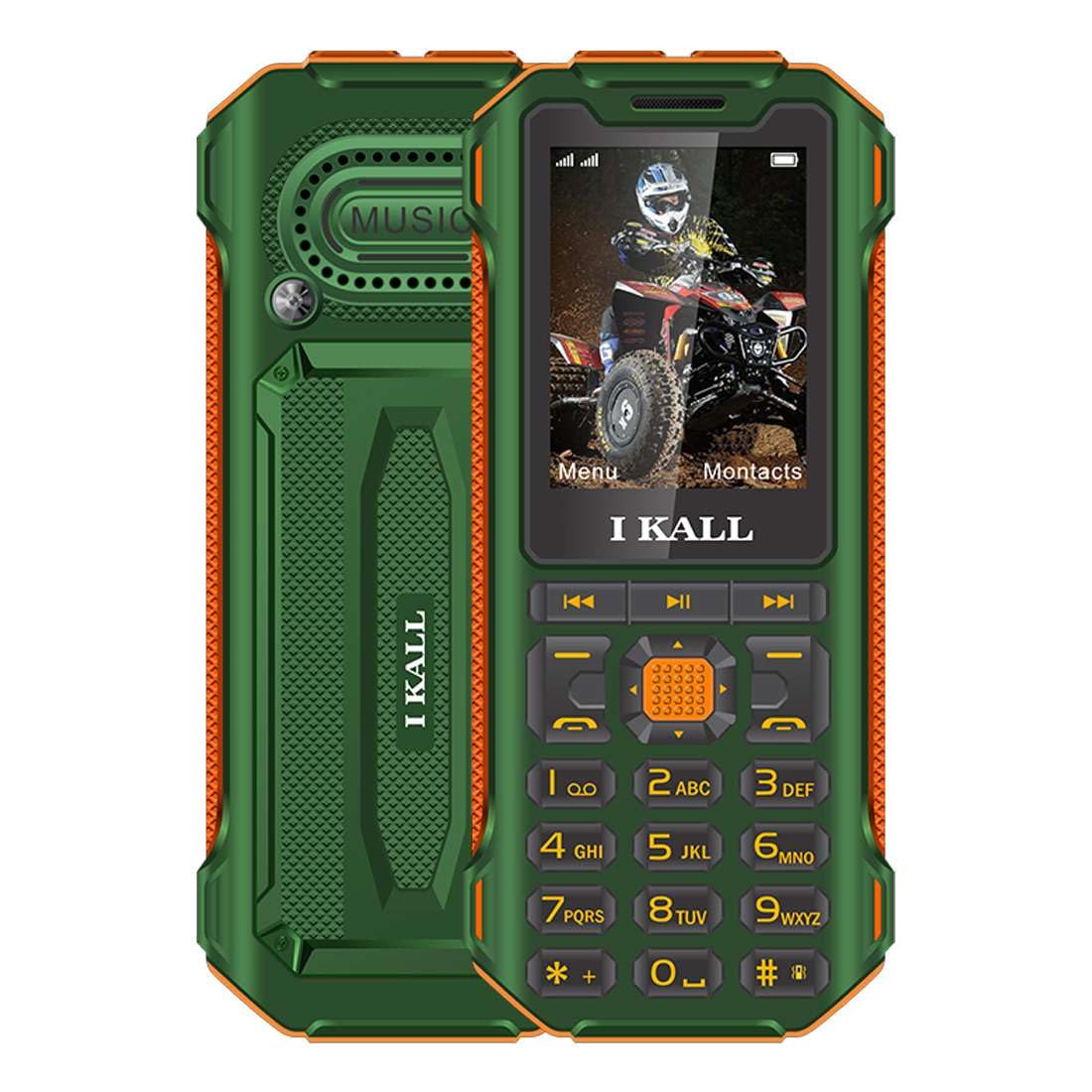 IKALL K99 Pro Rugged Keypad Phone with 4 Sim Compatibility, Ruff & Tuff Unbreakable Body with Powerbank Feature, 2500 mAh Battery (Green)