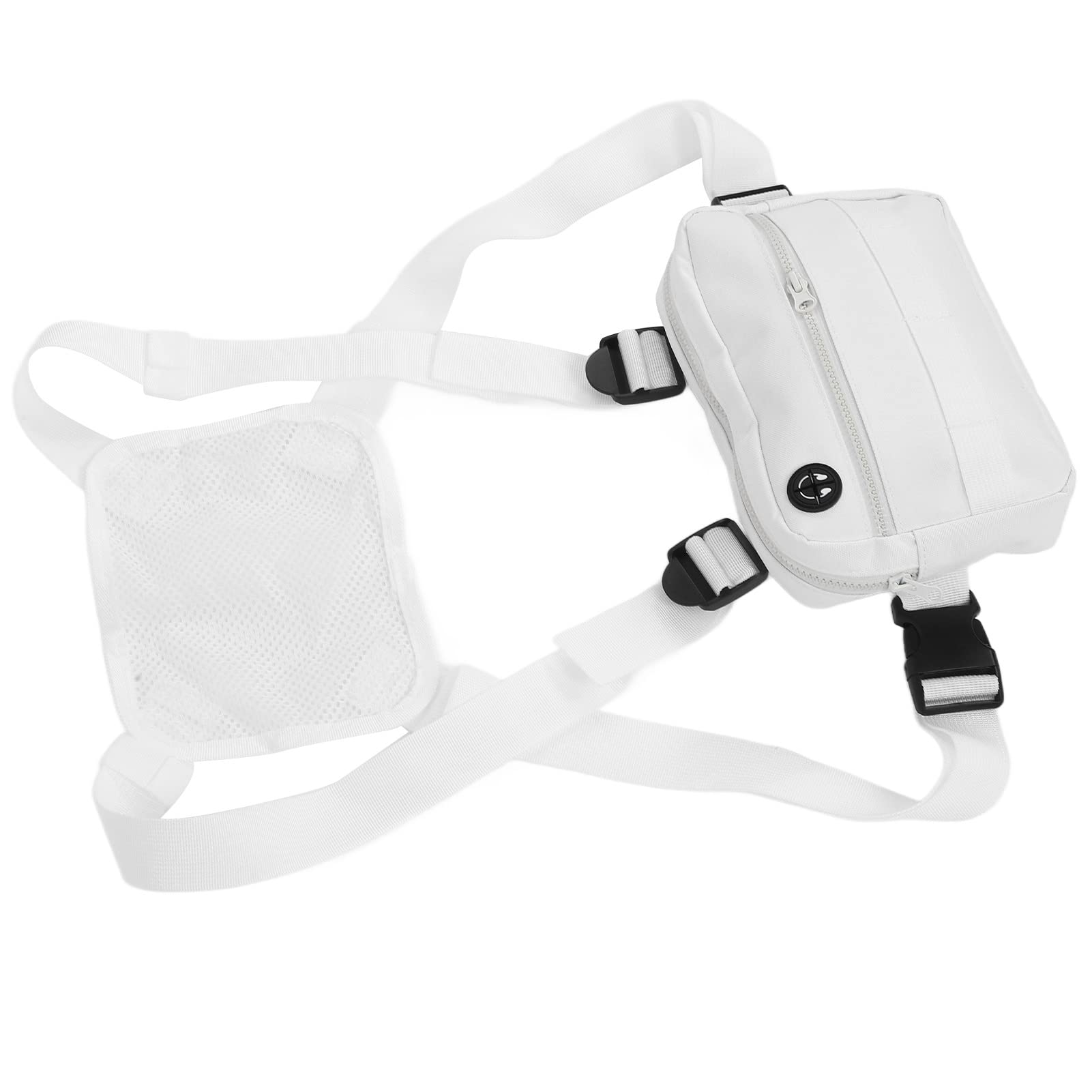 EvonecyChest Pack, Chest Bag Durable with Headphone Hole for Outdoor Activities(white)