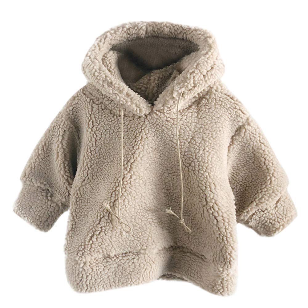 HOMEBABY Kids Baby Girl Boy Winter Warm Fleece Hoodie Hooded Fluffy Coat Cloak Sweatshirt Pullover Jumper Toddlers Thick Cardigan Casual Long Sleeve Tops Outwear