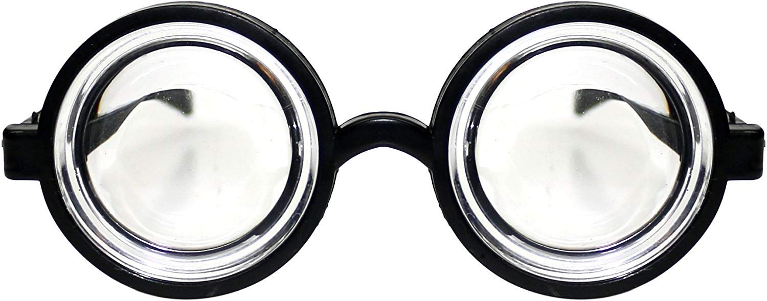 Nerd Glasses Round Thick Geek Fancy Dress Costume Retro Joke Wizard