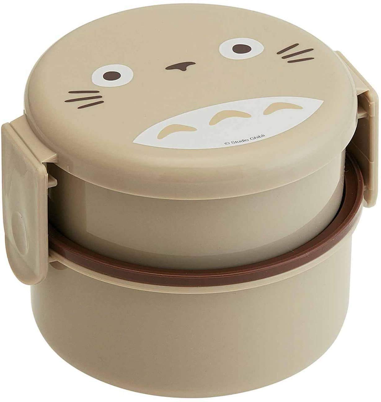 SKATER Round Bento Lunch Box, Plastic Bento, 2-Tier 500ml, Made in Japan ONWR1, Studio Ghibli My Neighbor Totoro Beige