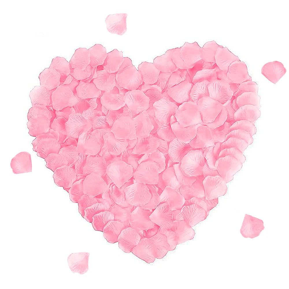 Rayong 1000 Pieces Red Rose Petals Artificial Silk Rose Petals Romantic Decorations for Valentine Day Wedding Flower Decoration (Gradient powder)