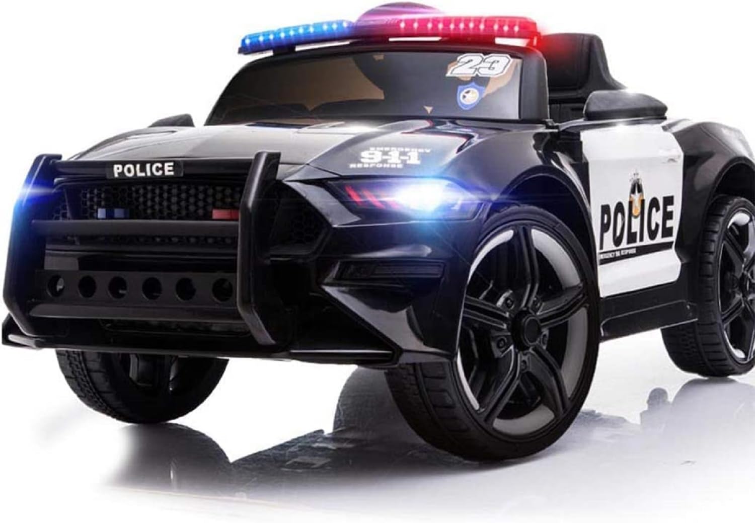 Licensed Ride On Police Convertible Squad Car,Gt Police Electric Ride On Car,Police Ride On Car with Parental Remote Control for Kids - 12V