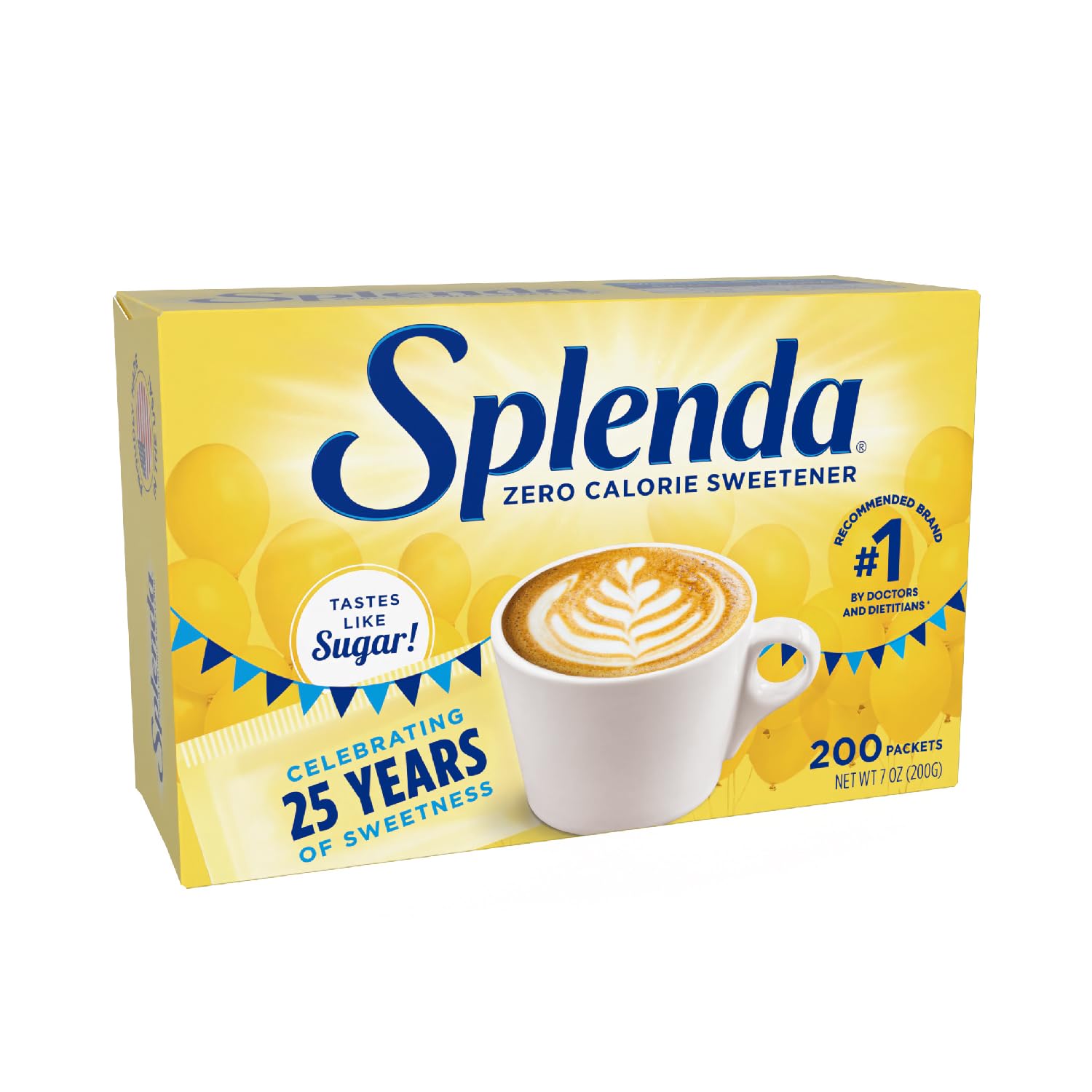 SPLENDA Zero Calorie Sweetener, 200 Count Packets