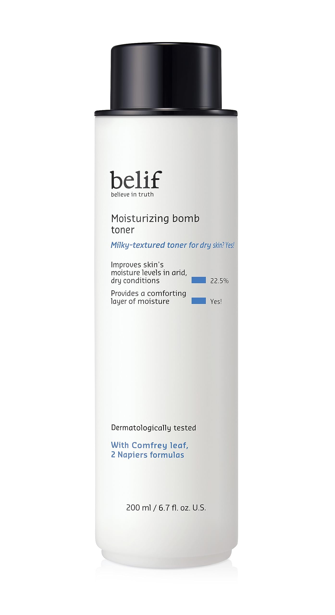 belif Moisturizing Bomb Toner with Ceramide, Ultra Moisturizing Formula, Heal & Soothe Dry Skin, Restores Skin Barrier, Hydrating Facial Milky 2-in-1 Toner & Moisturizer, Korean Skin Care