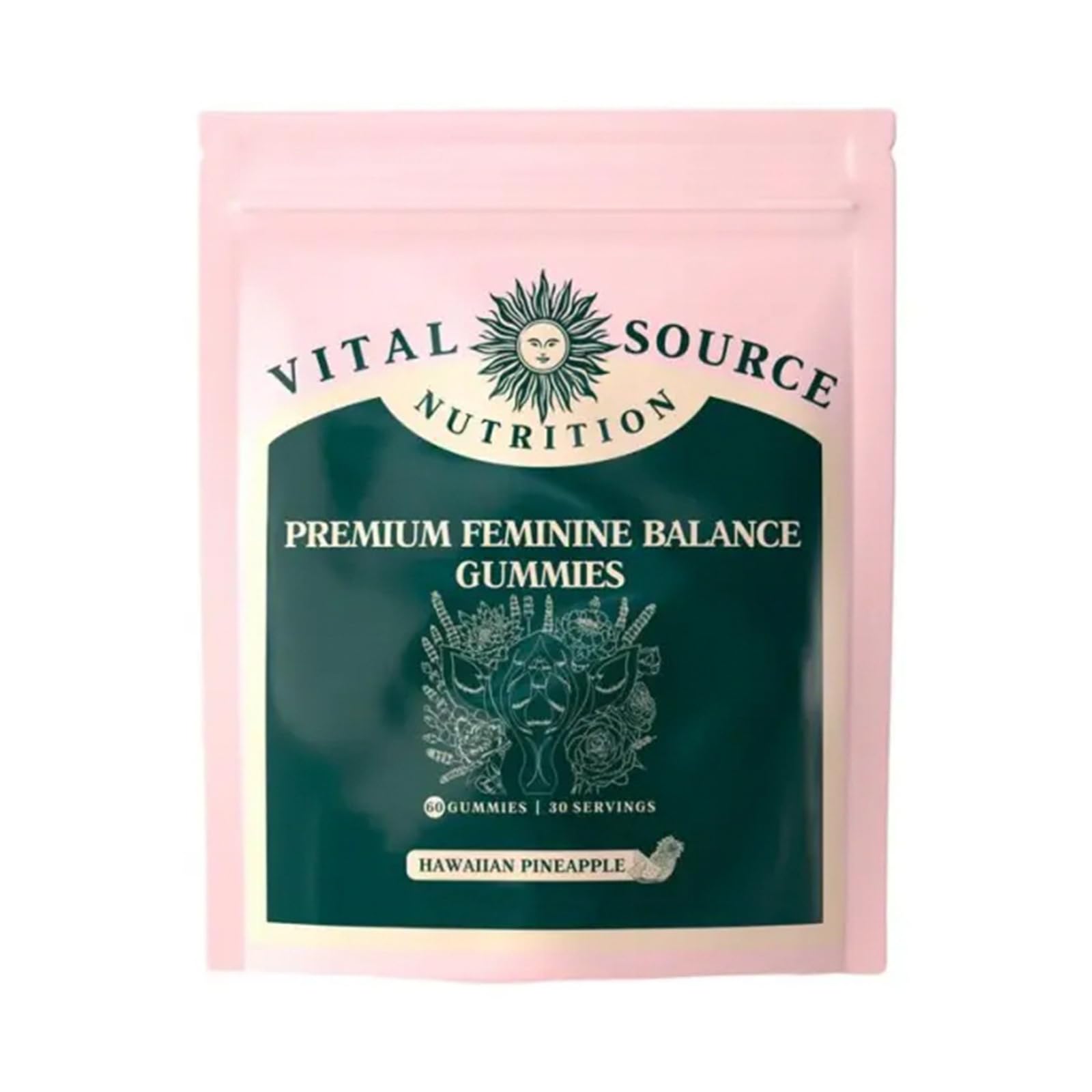 Premium Feminine Balance Gummies for Women's Health – Hawaiian Pineapple Flavor, Supports Vitality & Gut Health