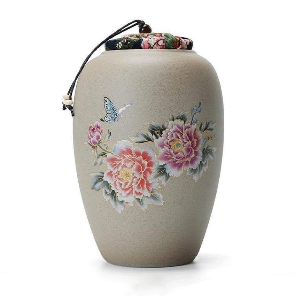 ROLTINHuman Ashes, Heavenly Peace Lovely Dark Adult Cremation Urn for Human Ashes, Handmade Ceramics, Chinese Style Cremation Urn for Human Or Pet Ashes (Color : D) (3 p