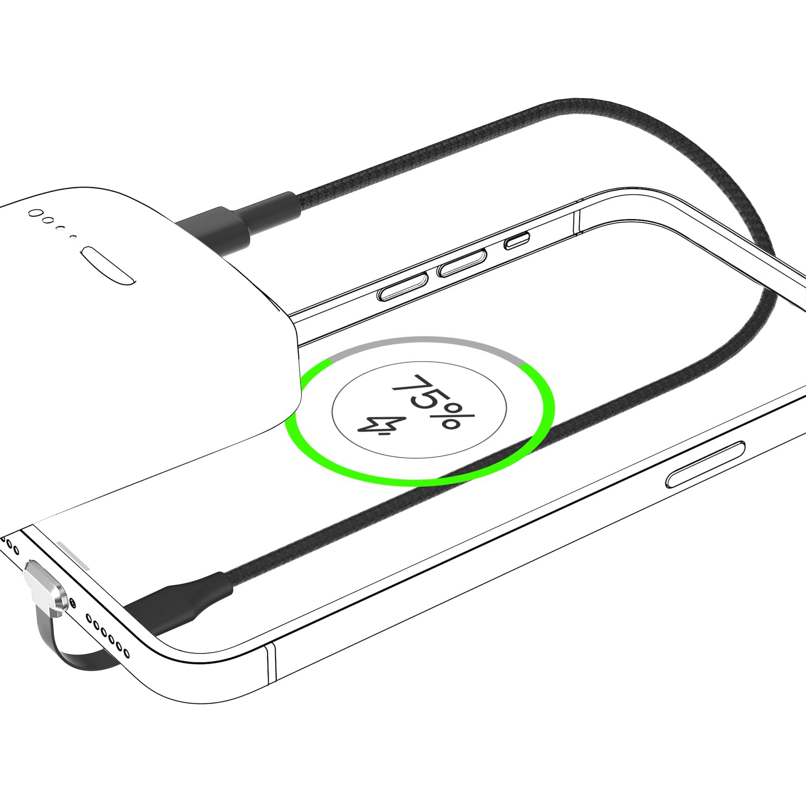 USB C Charger Cable, 2-Pack 1ft 60W Type C Charging Cable, Flat 90-Degree C-Port, High-Speed Data Transfer Compatible with Samsung S23/S22/S21, iPhone 15 Pro/Pro Max, MacBook Air/Pro, etc.