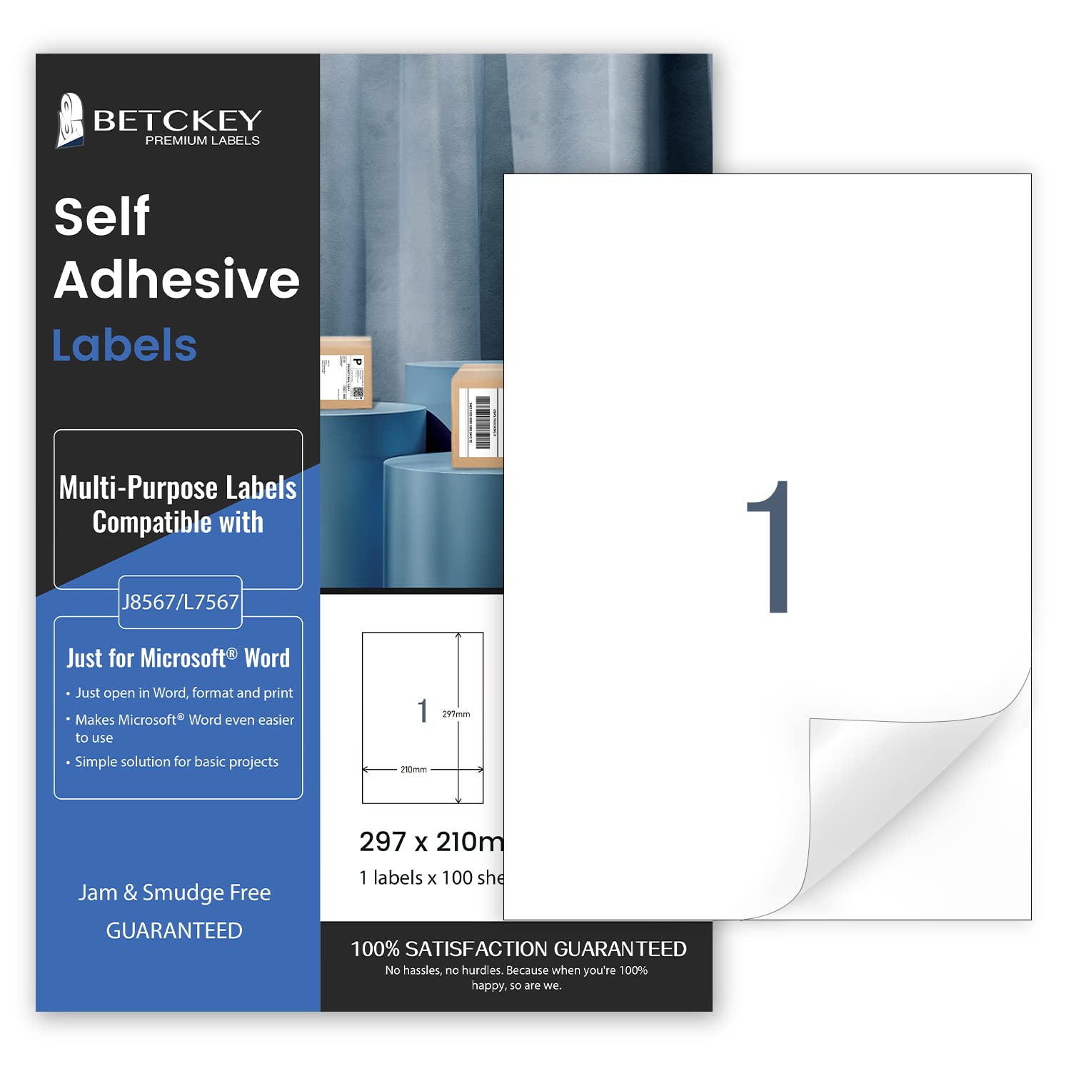 400 Sheets, A4 Sticker Paper Labels, Printable Full Sheet Self Adhesive Labels for Inkjet & Laser Printer, 210 x 297mm