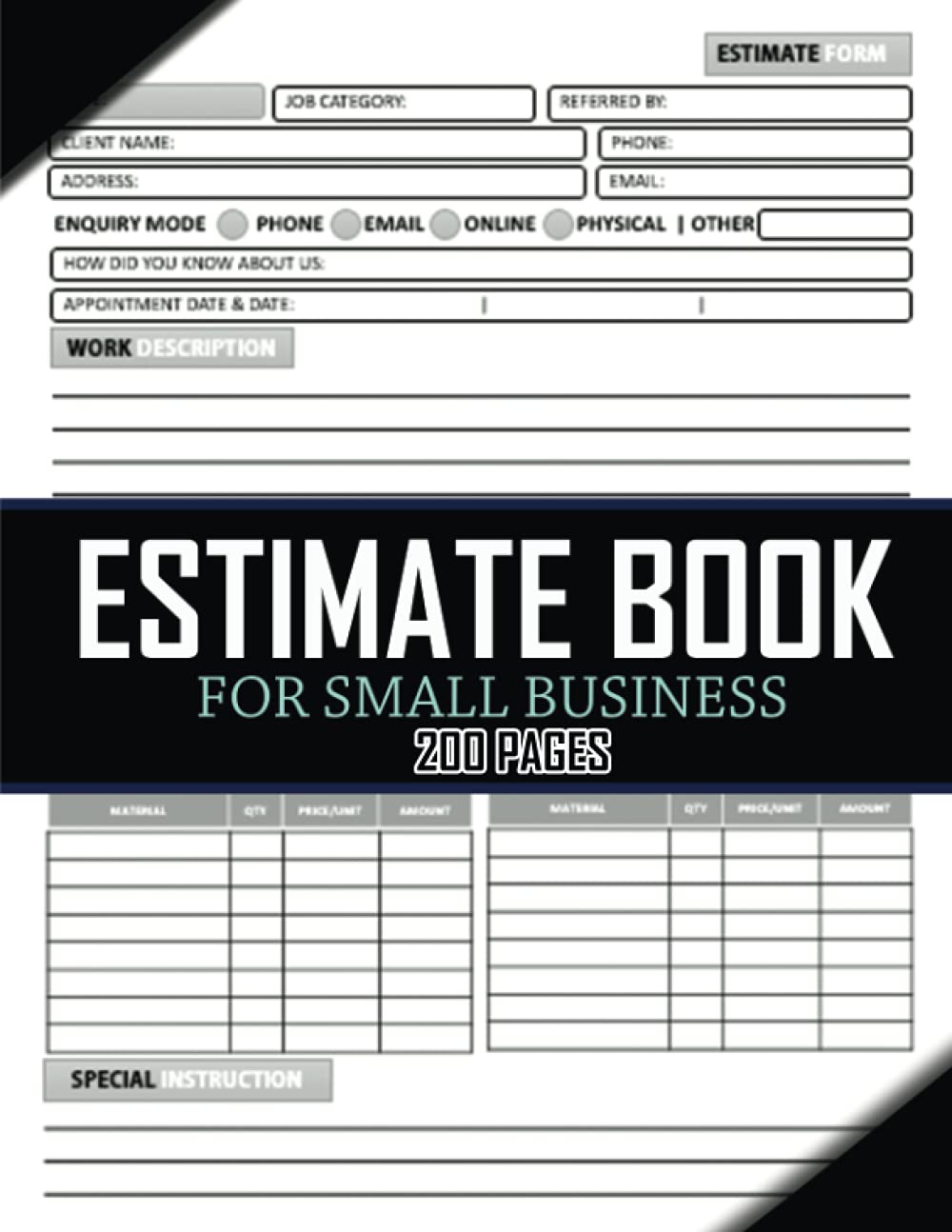 Estimate Book For Small Business: Estimate, Track Client Details, Sketch Job and Schedule Daily Activity With This Estimating Quote Book For Small ... Lined Pages and 13 Month Undated Calendar