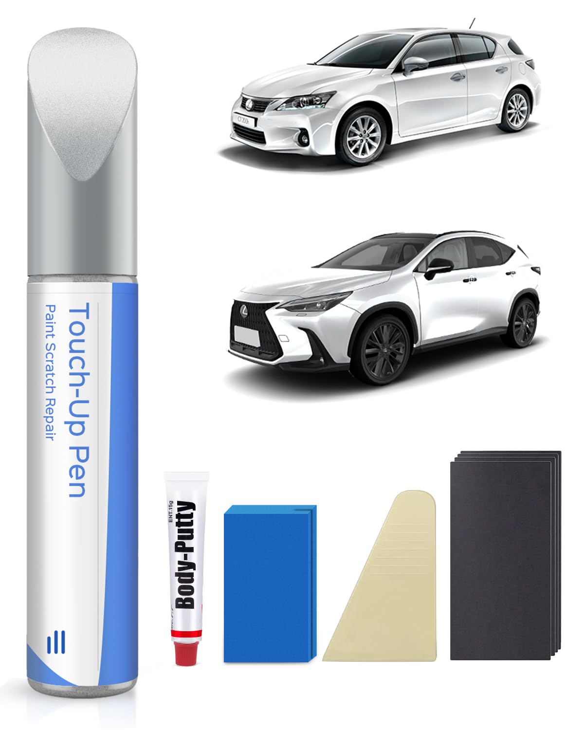 PARTS4EV Starfire Pearl(077) Touch Up Paint Repair Kit Compatible with Lexus - DIY Kit Exactly Matches Chips and Nicks