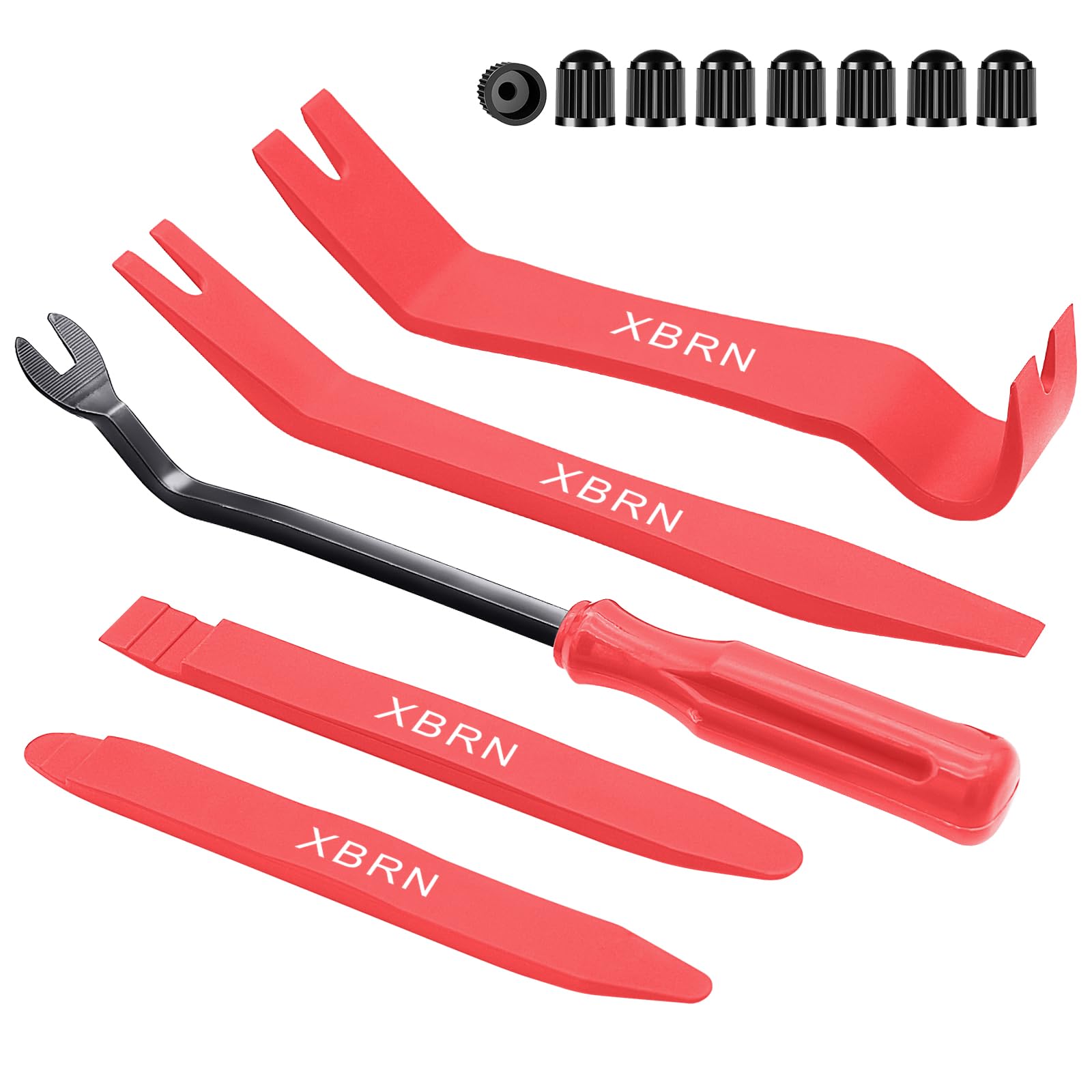 XBRN Auto Trim Removal Tool Kit,13 Pcs Car Panel Door Window Tools Kit,Auto Clip Fastener Remover Pry Tool Set-Red