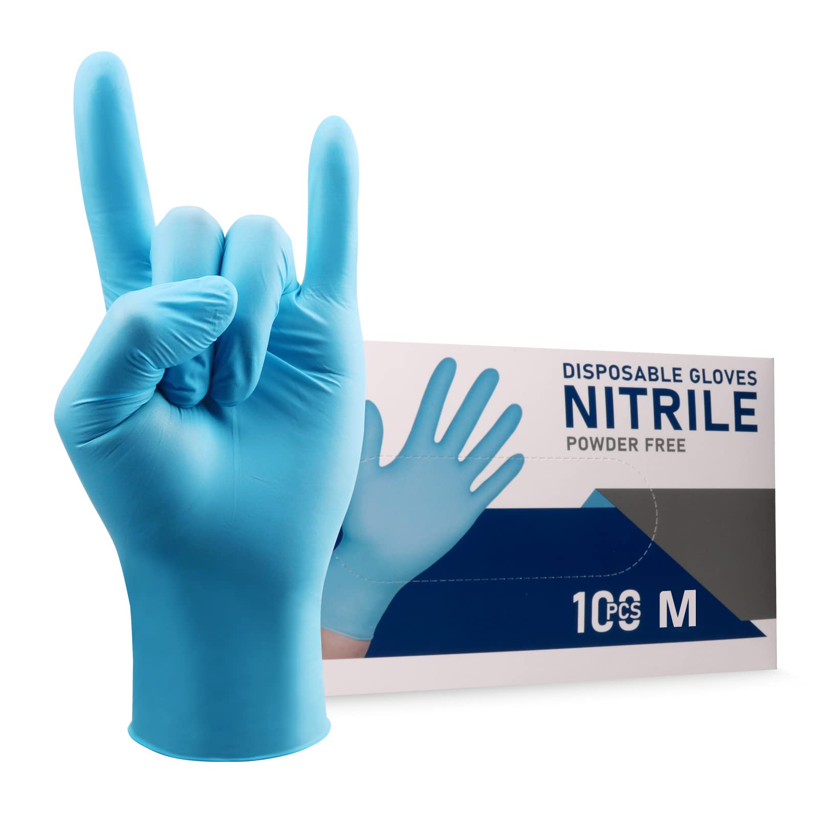 WostarNitrile Disposable Gloves Powder & Latex Free 4mil Touch Screen Disposable Non-Sterile Nitrile Exam Gloves