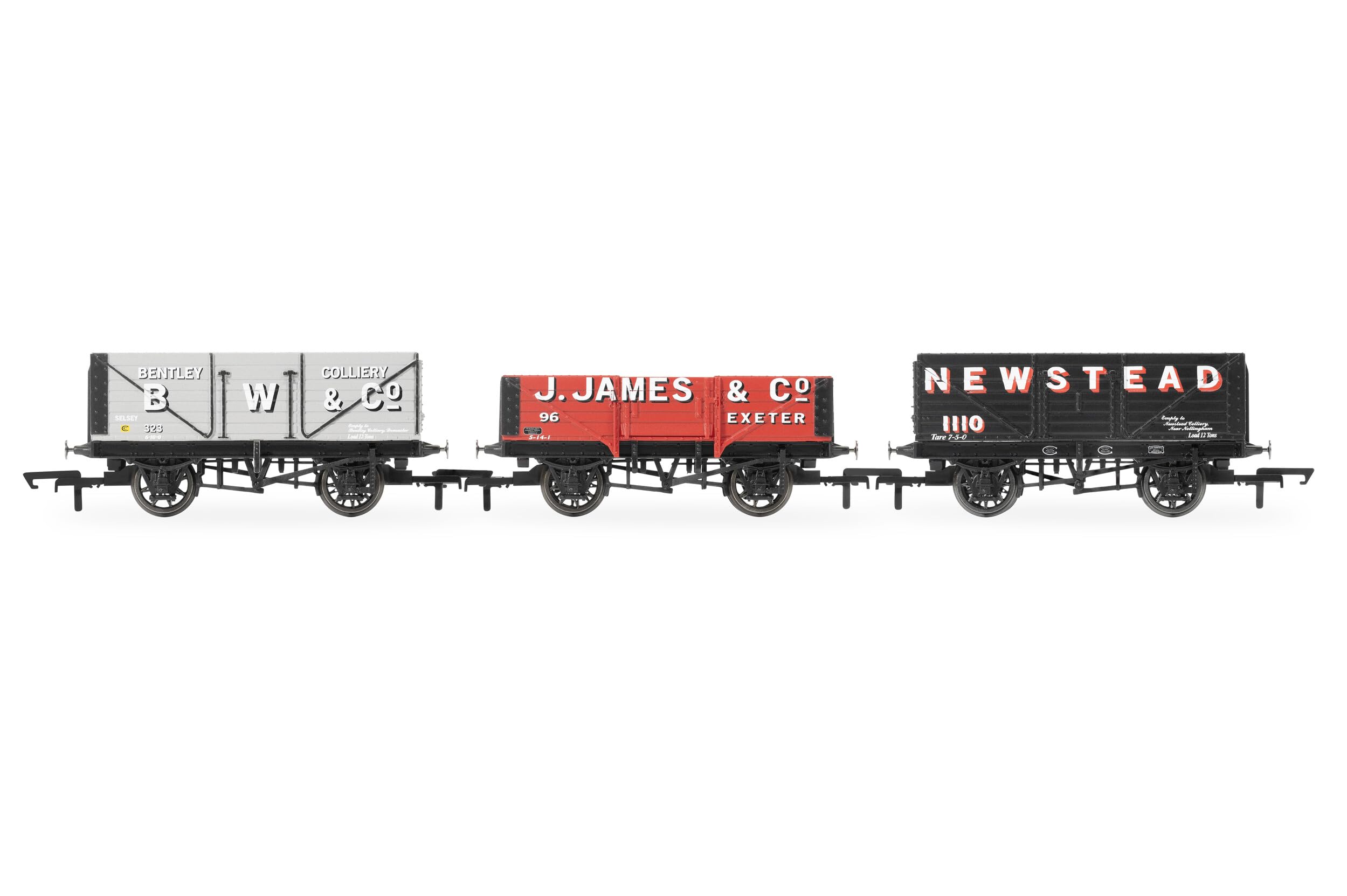 HORNBY R60103 Triple, B.W, J. James & Co. & Newstead Colliery-Era 3 Railway-Rolling Stock Wagon Packs, Multiple