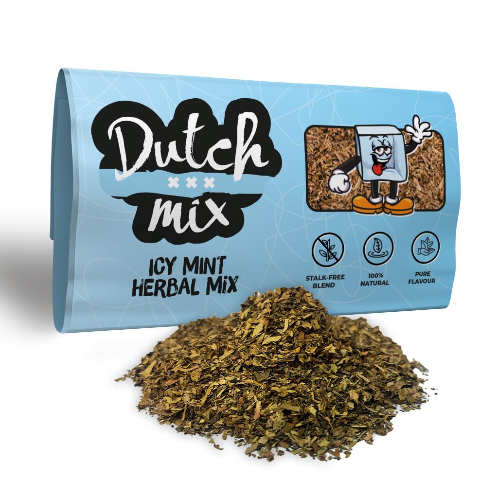 Dutch Mix Icy Mint - Stalk-free & Natural - 50g Quality Herbal Mix - Amsterdam Herbal Mix as used in Coffee Shops