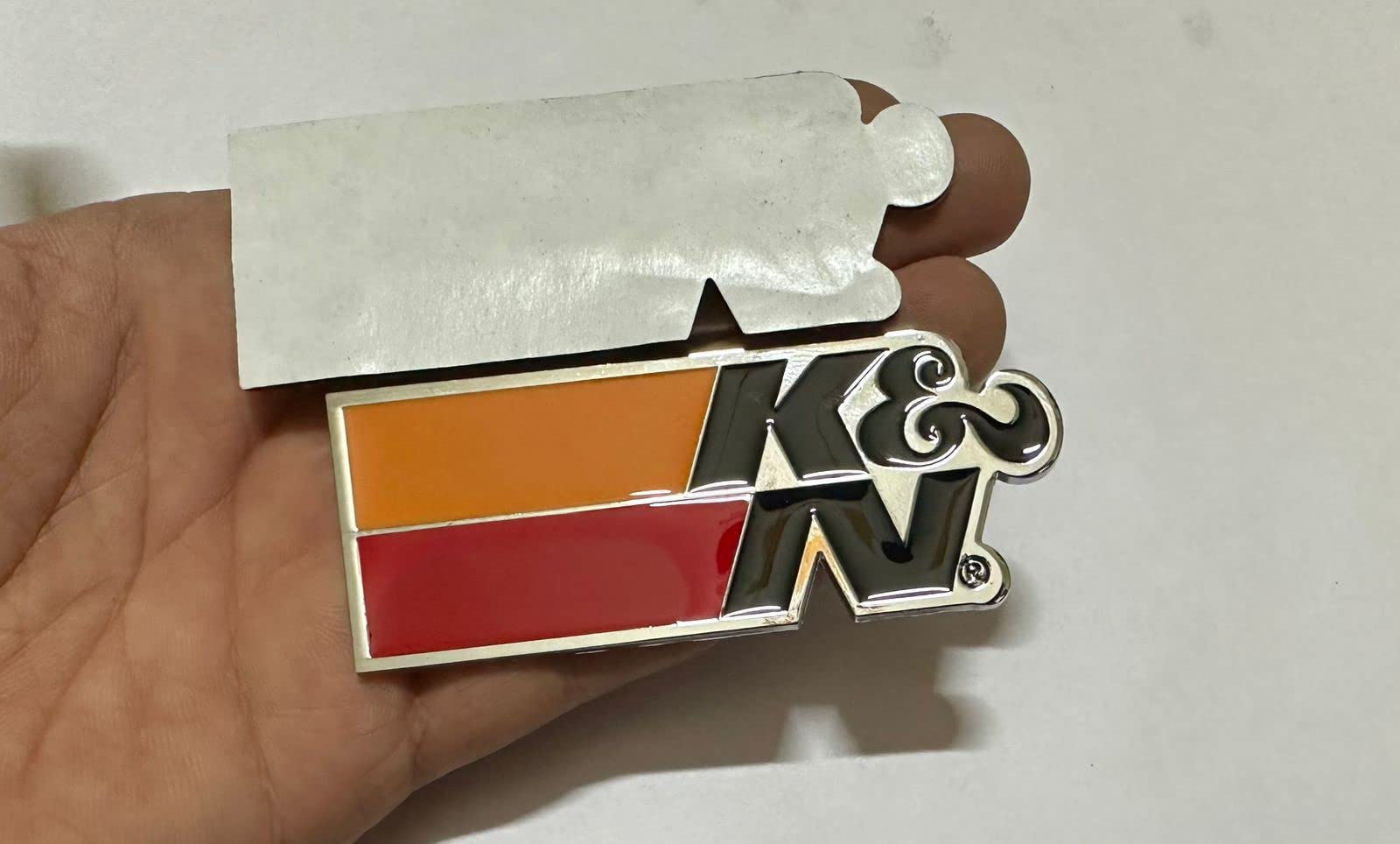 AUTO MT Metal 3D K&N Logo 9 x 3.5 cm Car K&N Logo Car Emblem 3D Badge Auto Racing Sport Sticker Decal