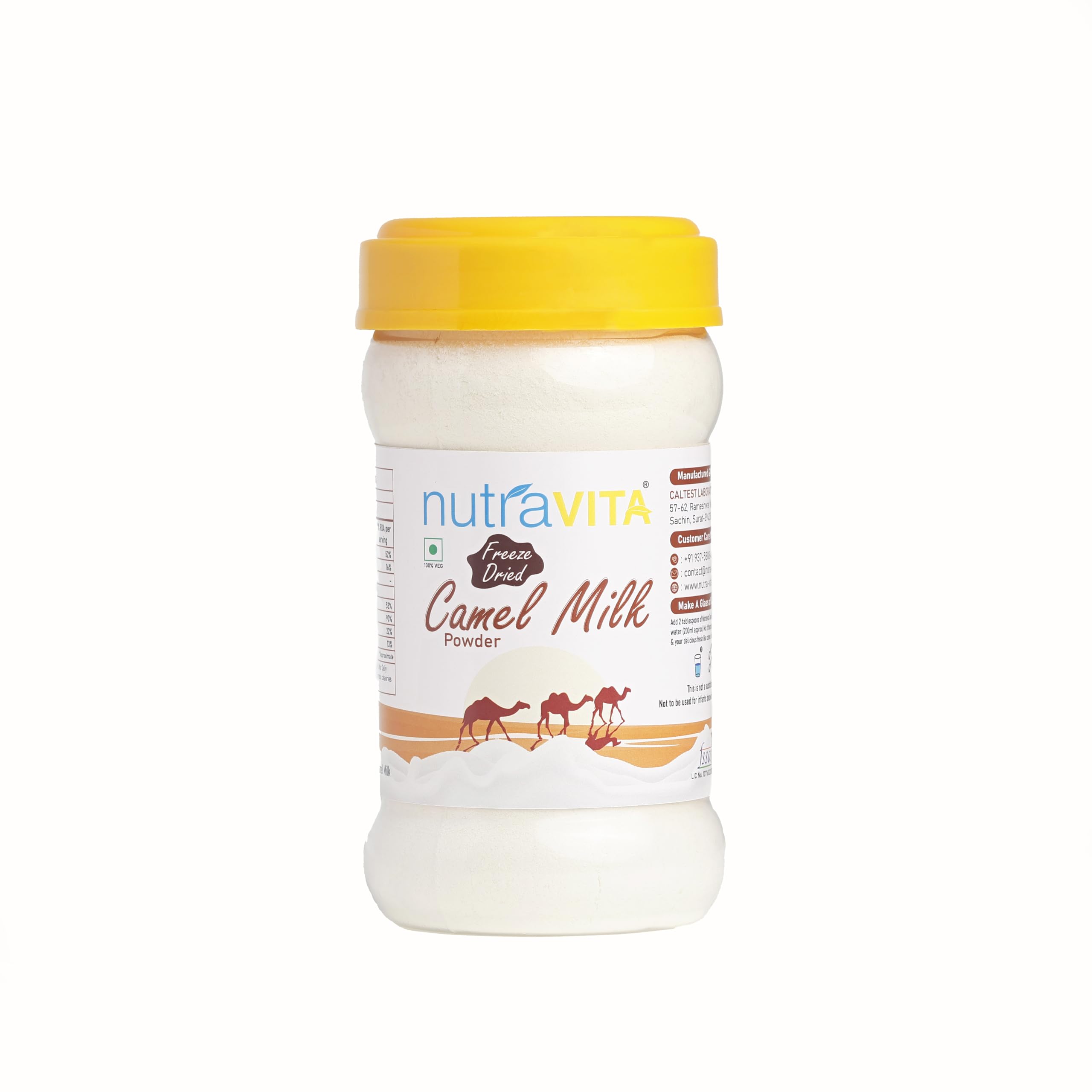 Nutra Vita Camel Milk Powder 250 Grams (Freeze Dried,Gluten Free, No Additives, No Preservatives)