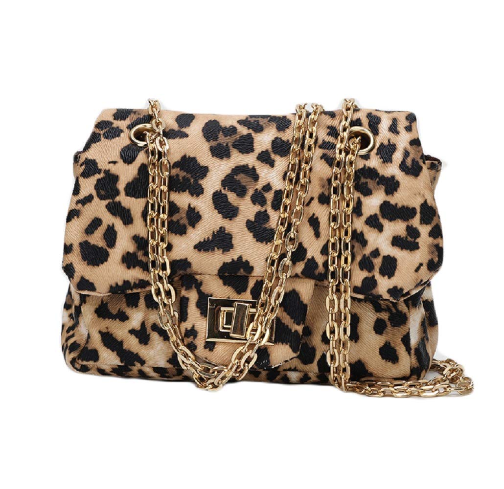 JUMISEELittle Girls Leopard Print Purse Crossbody Bag Quilted Chain Shoulder Handbag Wallet for Women, Leopard Print, One Size