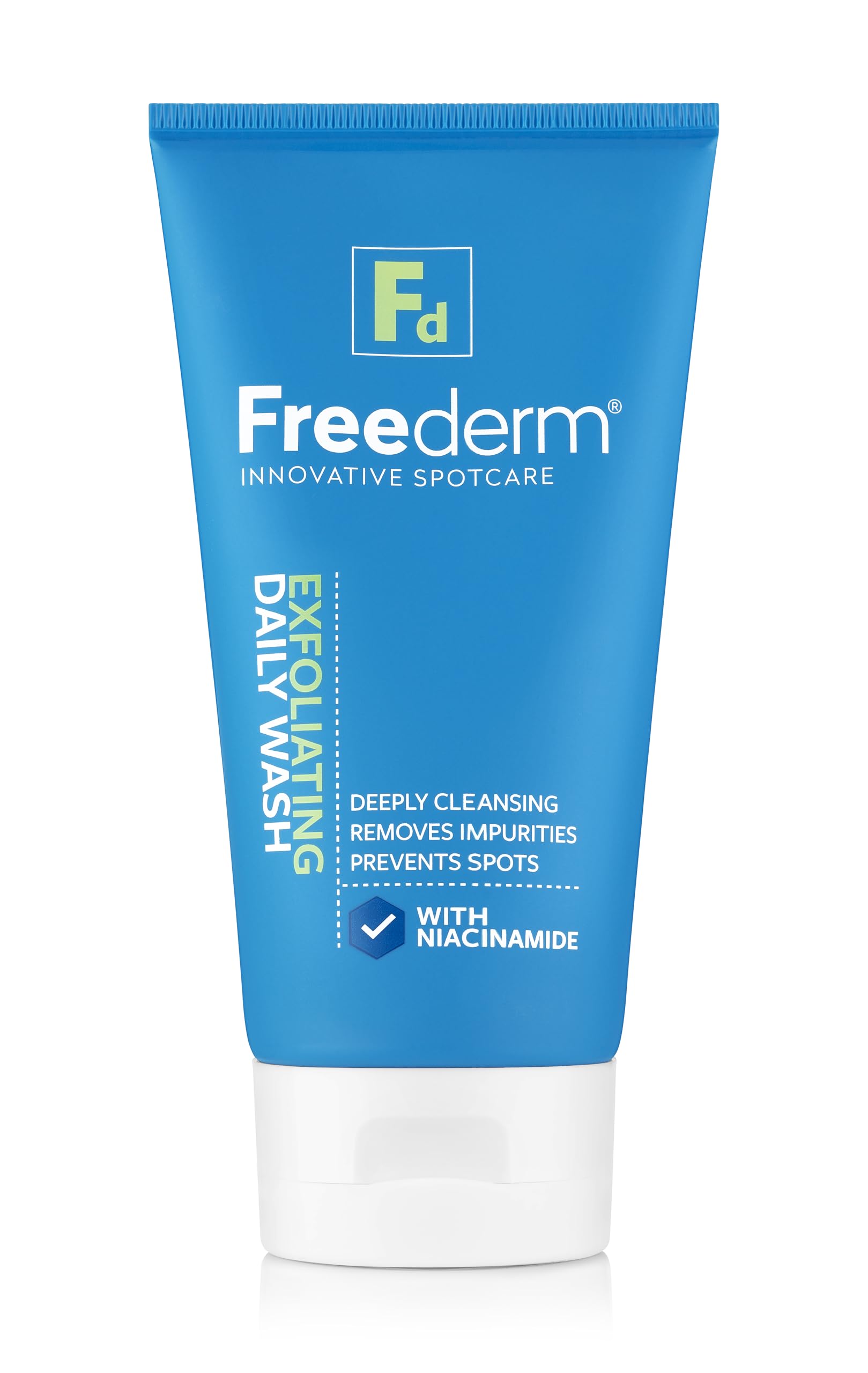 Freederm Exfoliating Daily Face Wash For Spot Prone Skin To Remove Excess Oil And Dirt. Prevents Spots. With Niacinamide, 150ml Tube