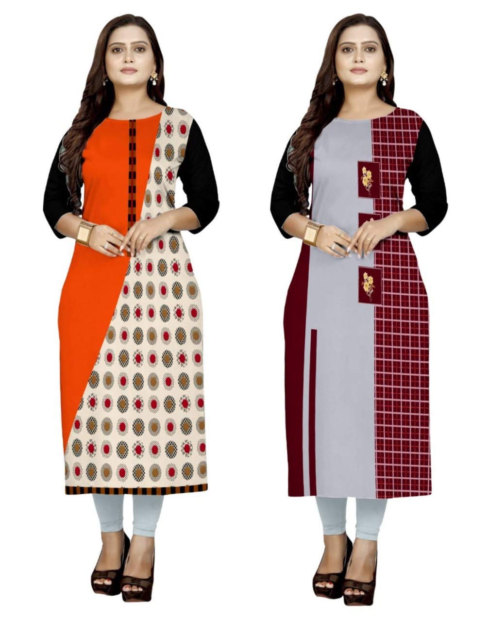 Aarohi FashionCombo Of 2 Printed Crepe Kurti