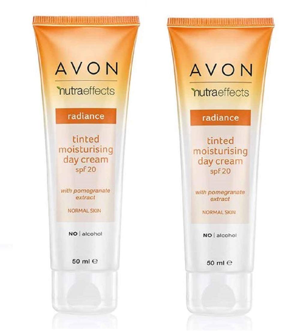 AvonNutra Effects Radiance Tinted Moisturising Day Cream SPF20, 50ml, Infused with Pomegranate Extract for Radiant Skin, Healthy-Looking Glow, Cruelty Free