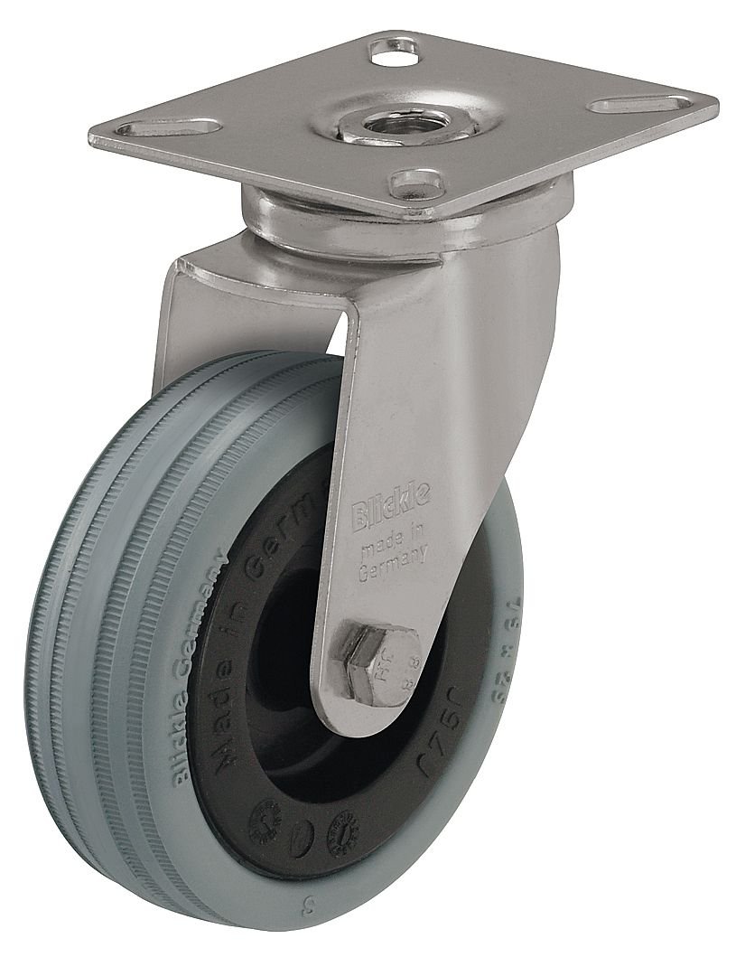 Blickle LPXA-VPA 75G Swivel Caster, 2.95" Wheel Diameter, 132 lb. Load Capacity