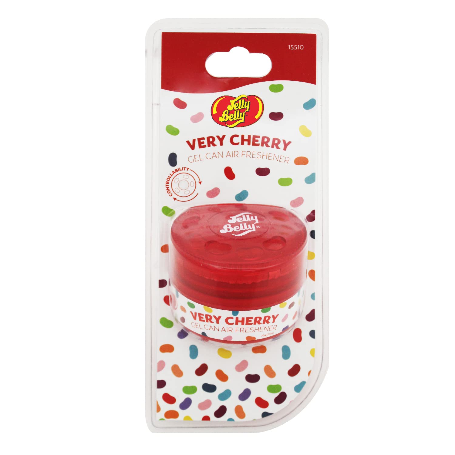 Jelly Belly Car Air Freshener - Very Cherry Gel Can Car Freshener. Car Scent Lasts Up To 30 Days, Air Freshener Car, Home or Office. Genuine Jelly Belly Car Air Fresheners for Women, Men and Kids