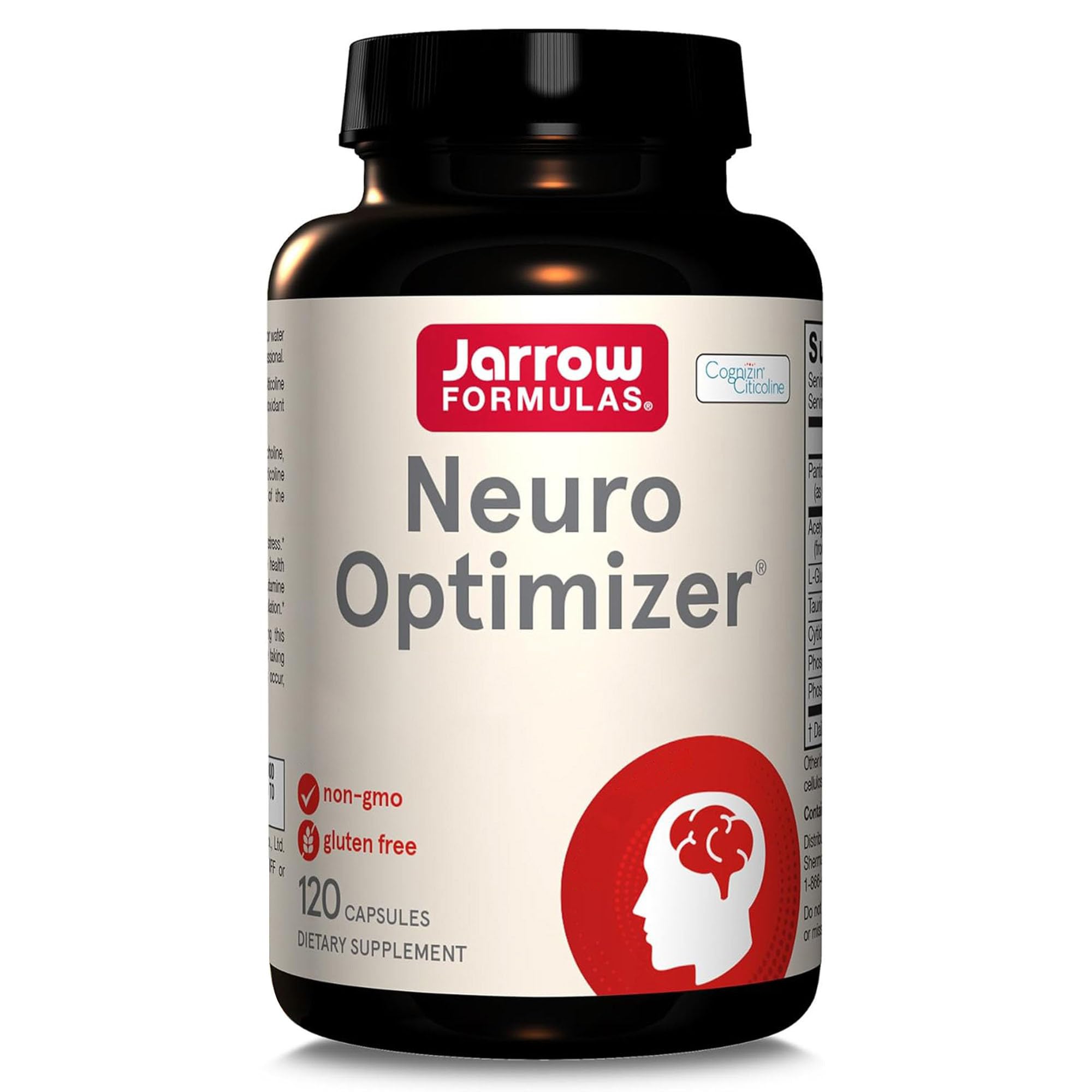 Jarrow Formulas, Neuro Optimizer, with Phosphatidylserine and Phosphatidylcholine, 120 Capsules, Laboratory Tested, Gluten Free, GMO Free