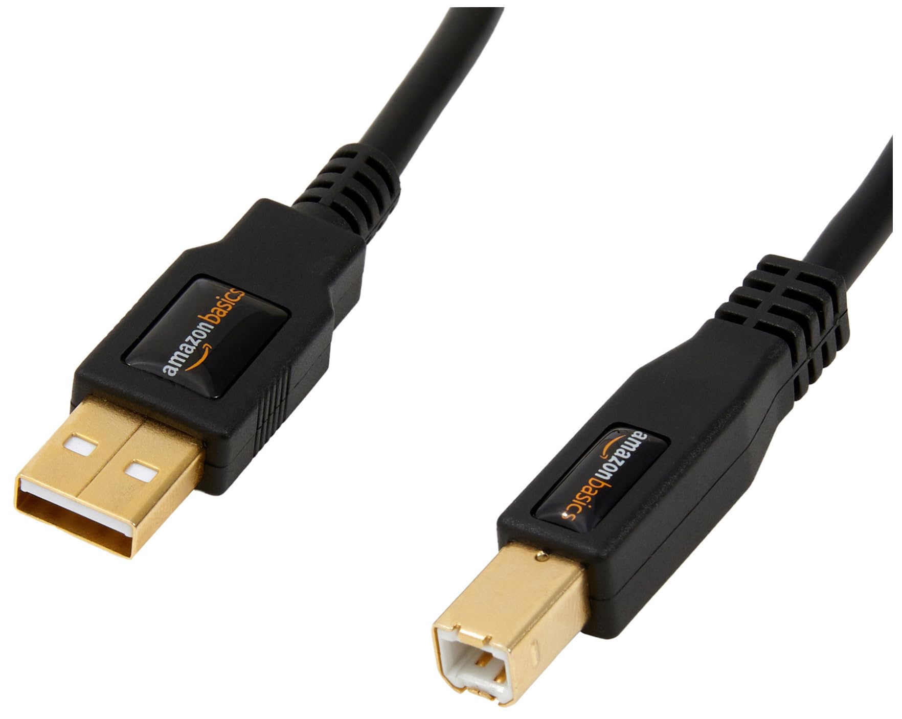 Amazon Basics USB-A to USB-B 2.0 Cable for Printer or External Hard Drive, Gold-Plated Connectors, 3 meters, Black