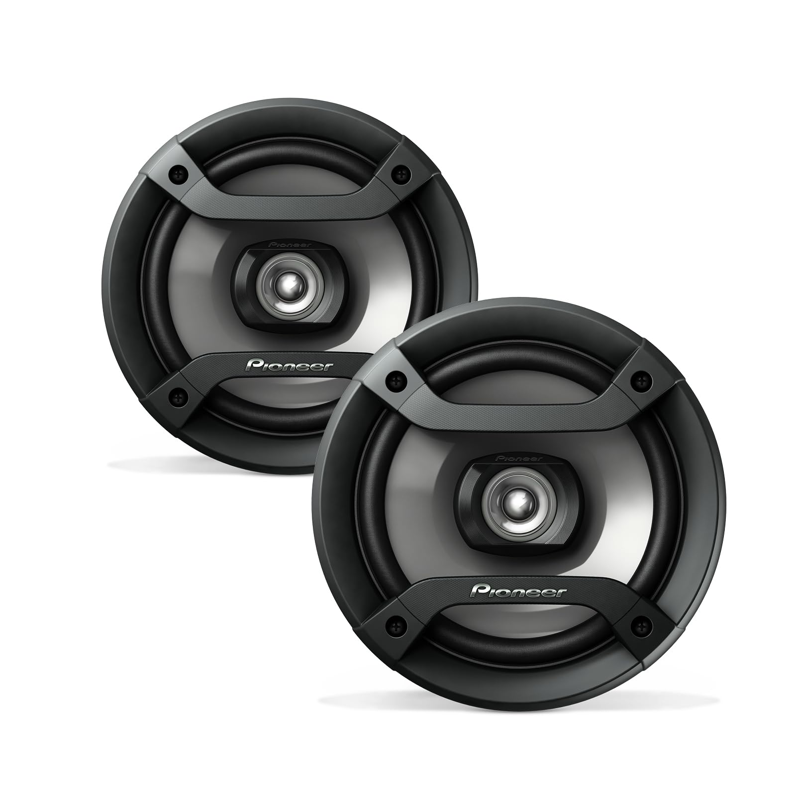 Pioneer TS-F1634R 2-Way Coaxial Car Audio Speakers Full Range 6.5" Round Speakers 200W Max Enhanced Bass Response Easy Installation Black Car Speakers