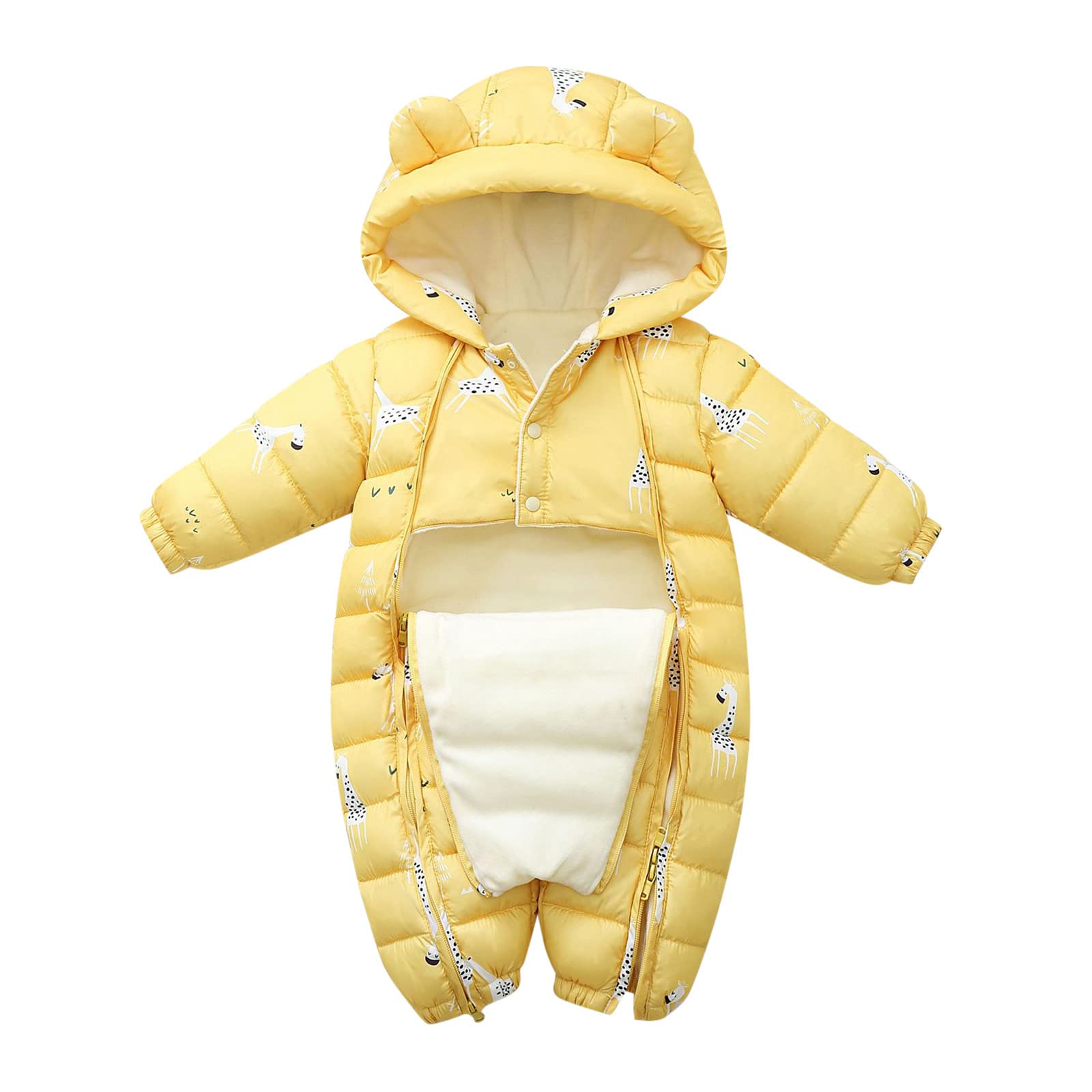 Digood Infant Baby Warm Hooded Snowsuit Jumpsuit Girls Boys Down Jacket Coat Romper Padded Snow Wear Outwear